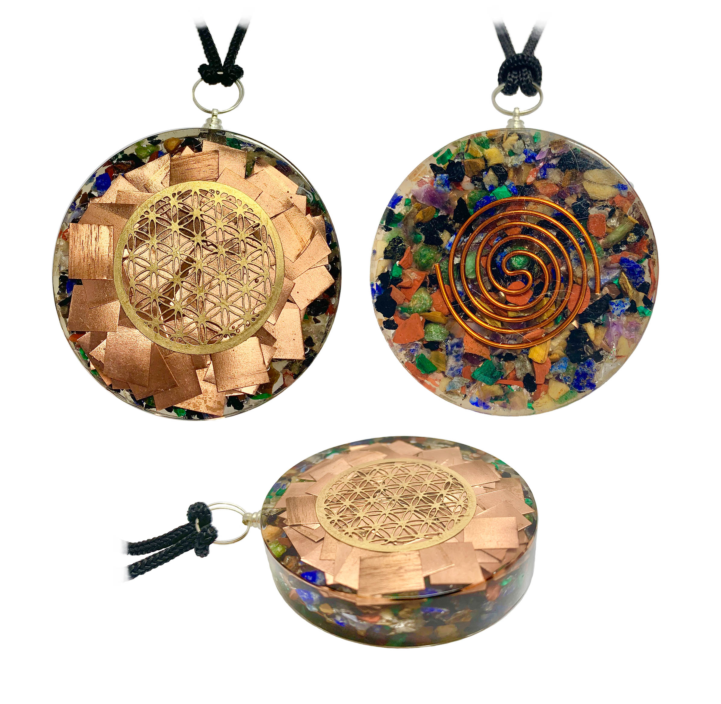 Copper Plate Flower of Life Pendant