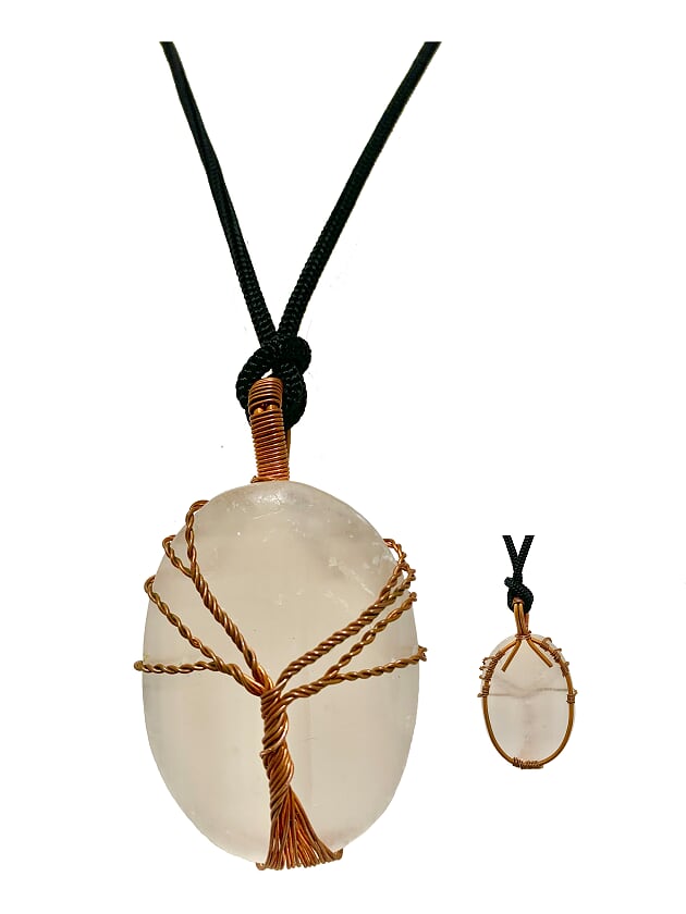 Wisdom Tree Selenite Crystal Pendant