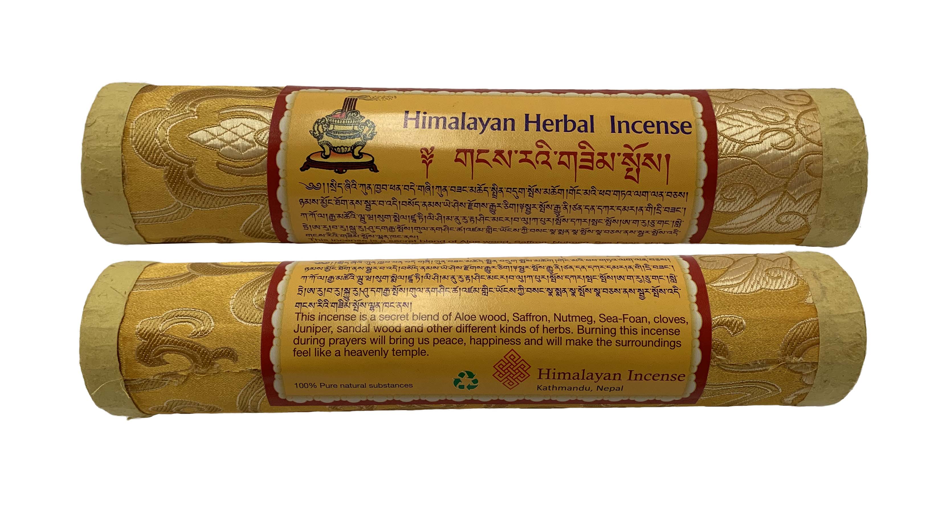 Himalayan Herbal Incense - Druk Sticks Yellow - 2 Pack
