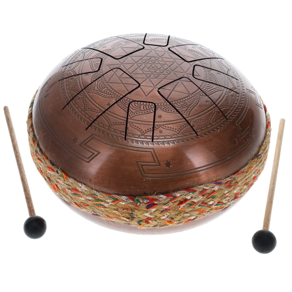 Mandala Iron Tongue Drum Jute With Bag - Copper 10 Inches