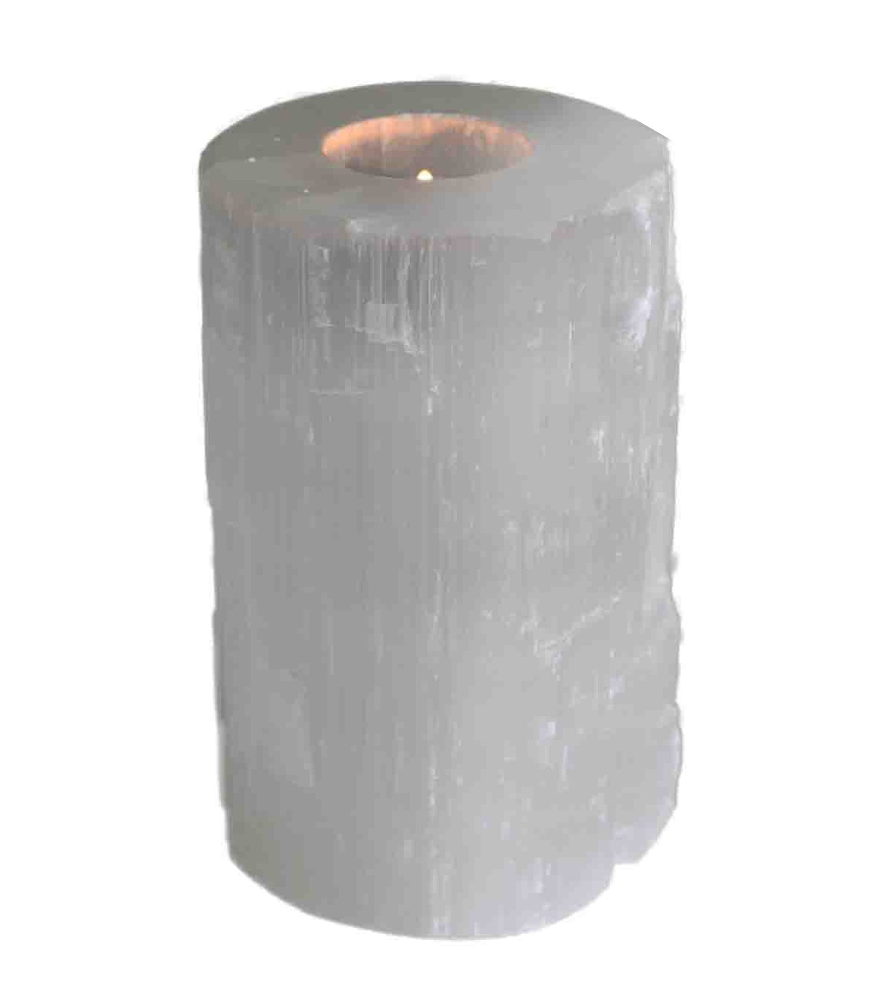 Selenite Tea Light Candle Holder 15cm