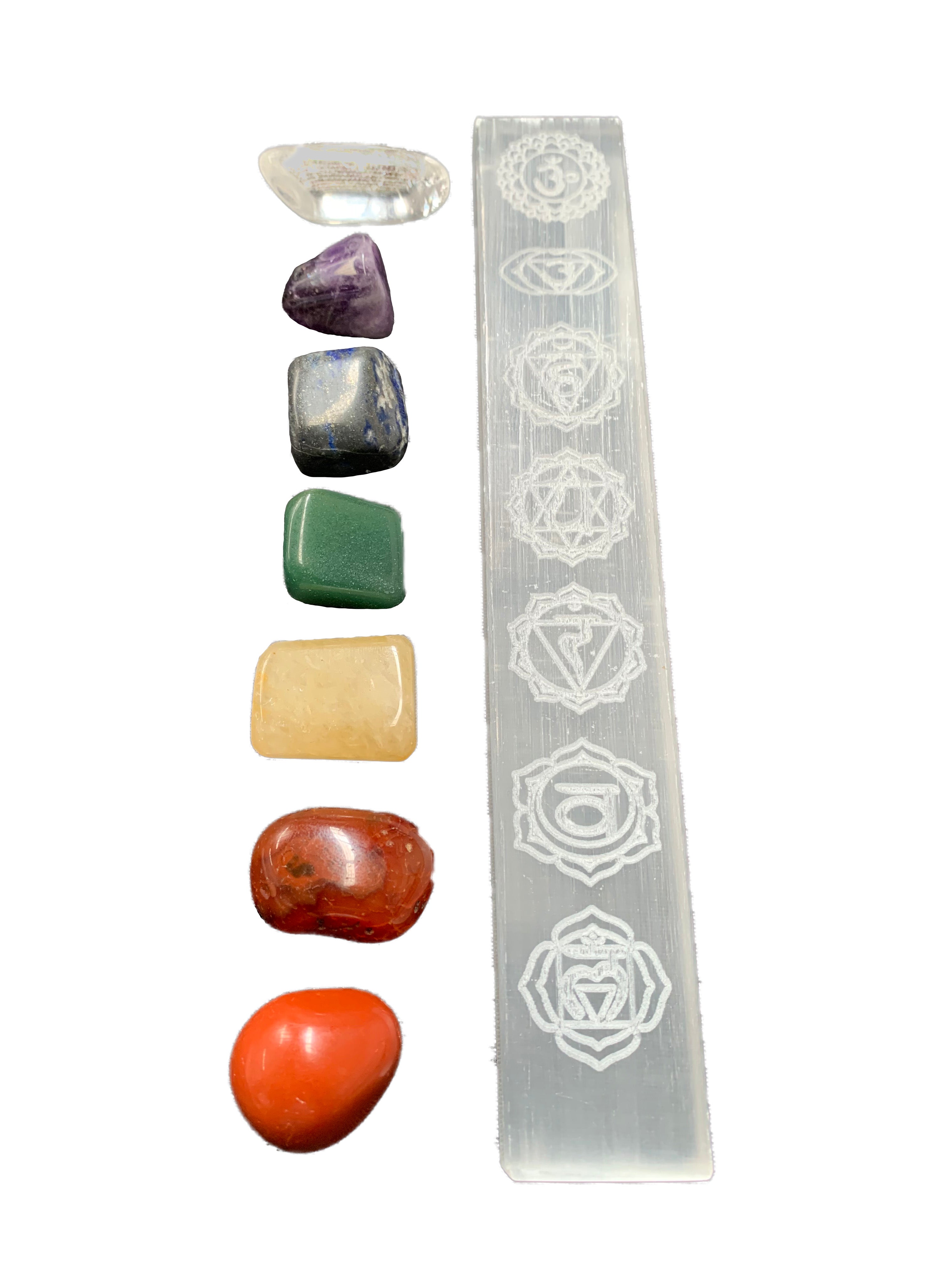 Chakra Symbols Selenite Crystal Charging Plate
