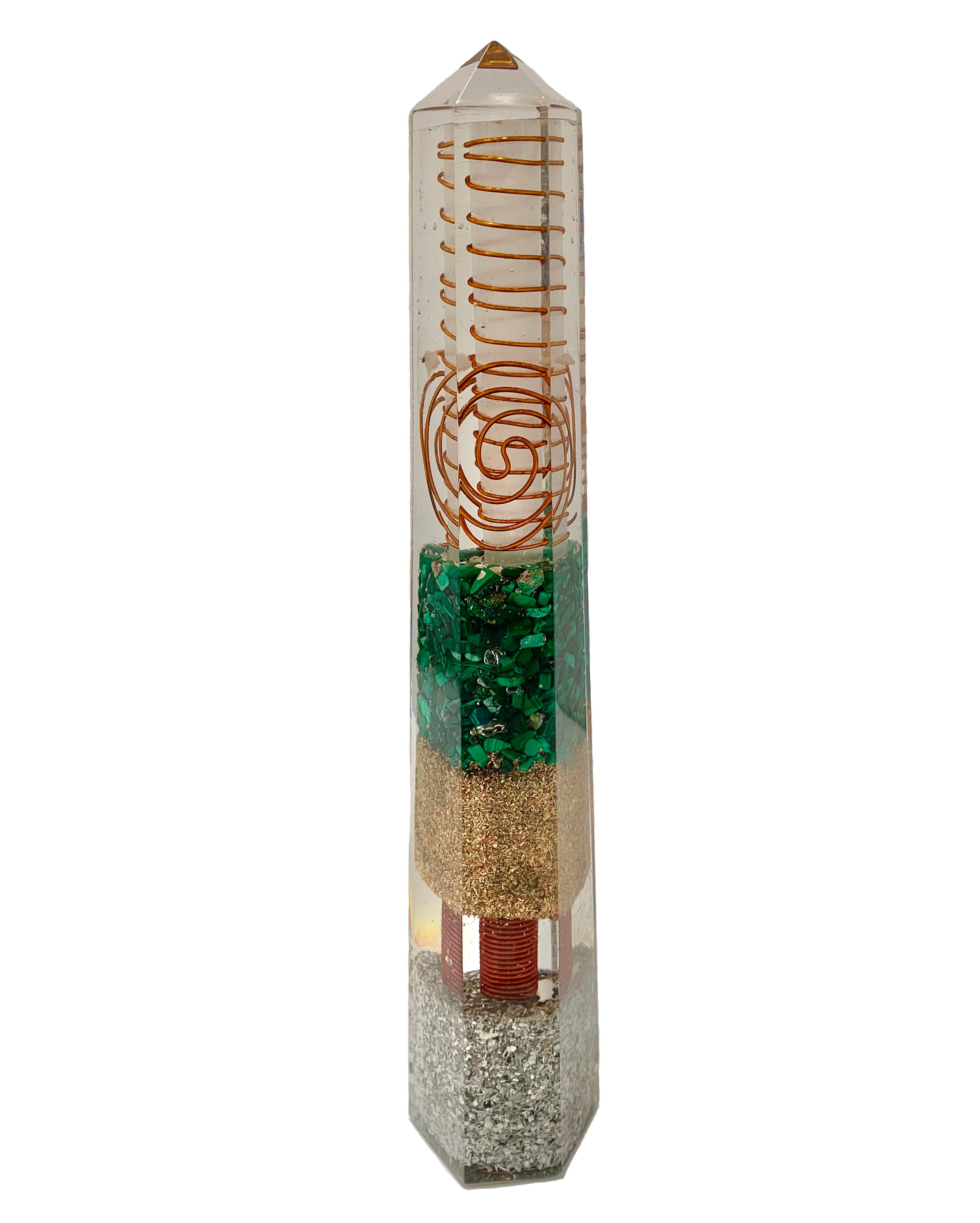 Malachite Orgonite Obelisk Generator
