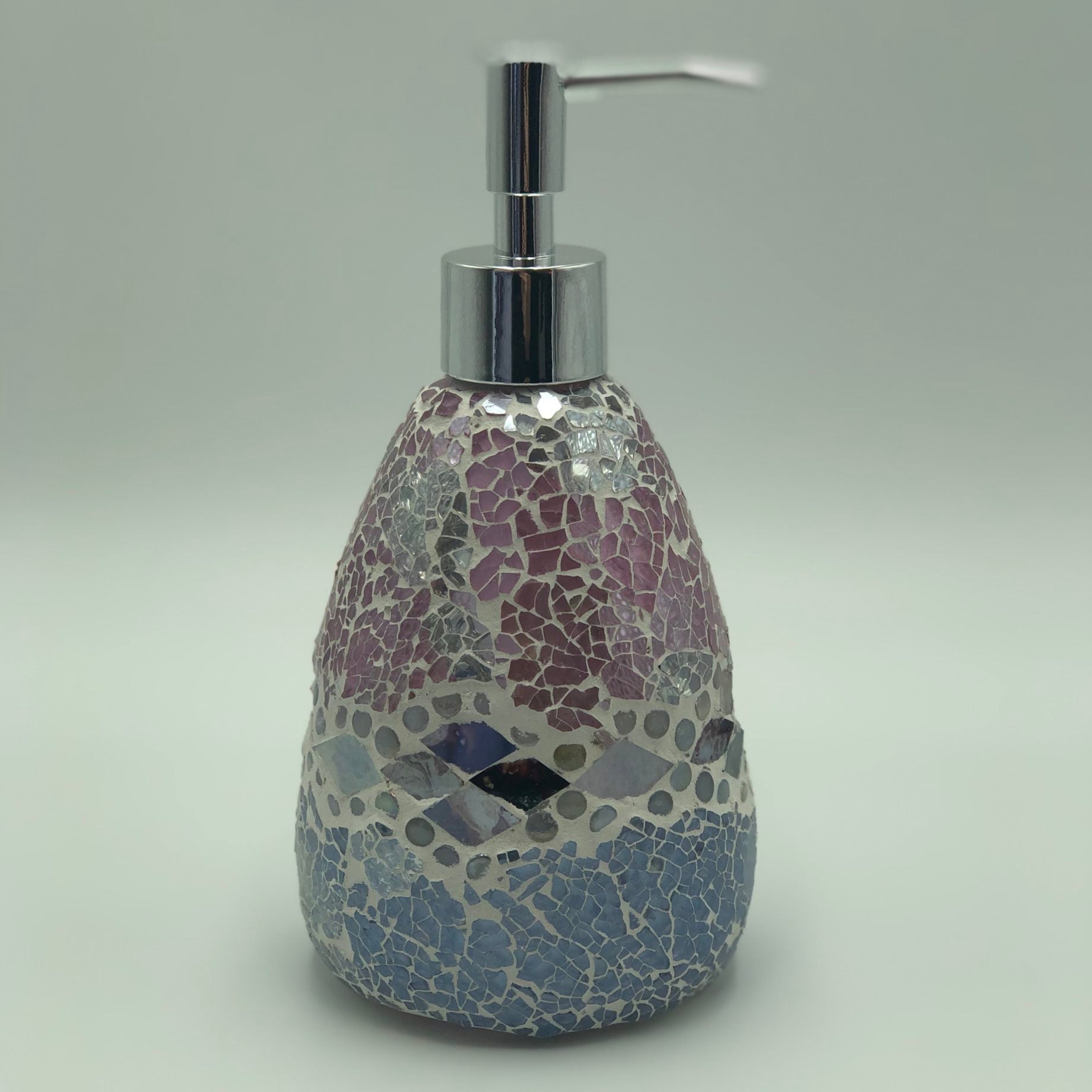 Pink Aztec Glass Mosaic Soap Pump Dispenser