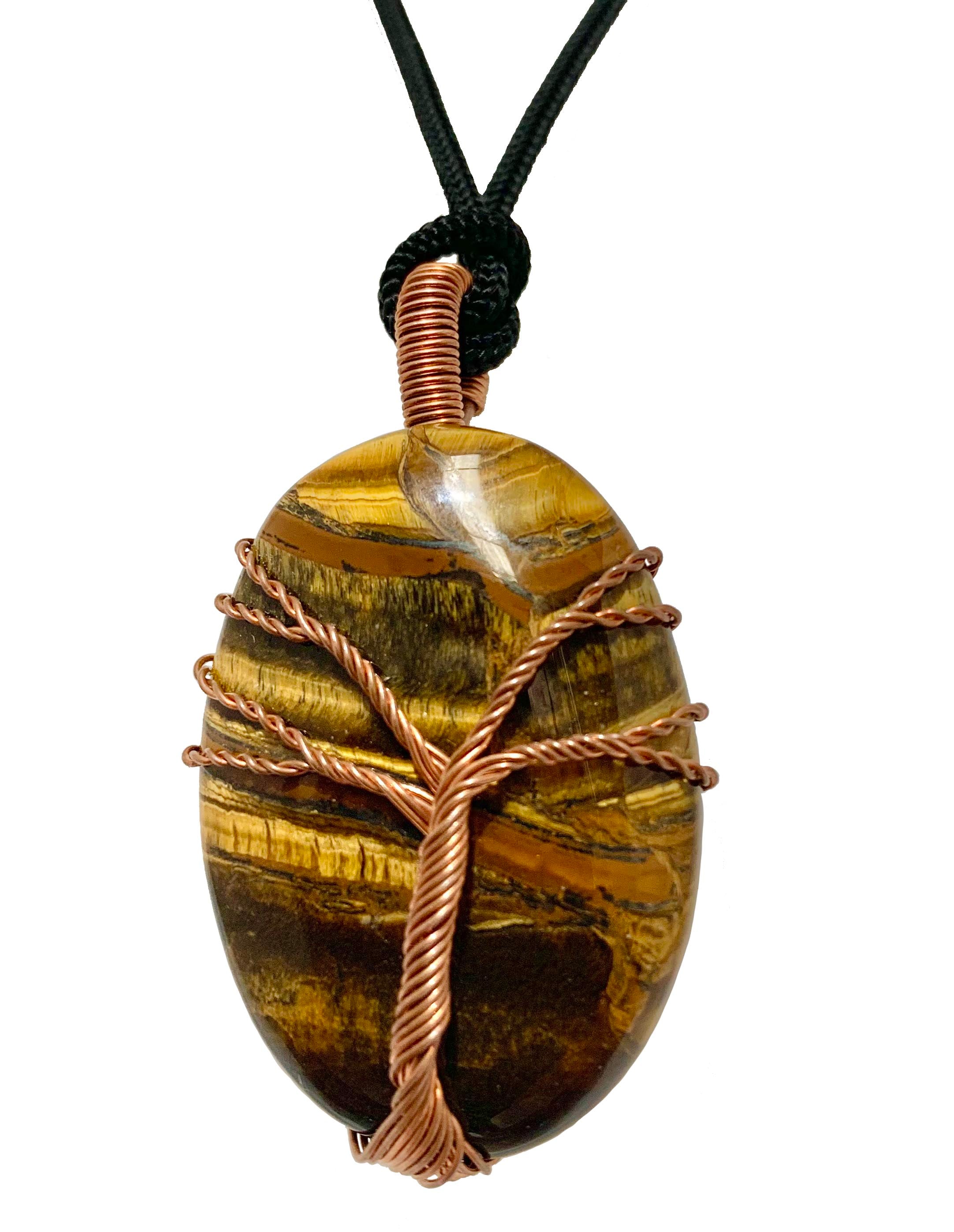 Wisdom Tree Tiger Eye Crystal Pendant