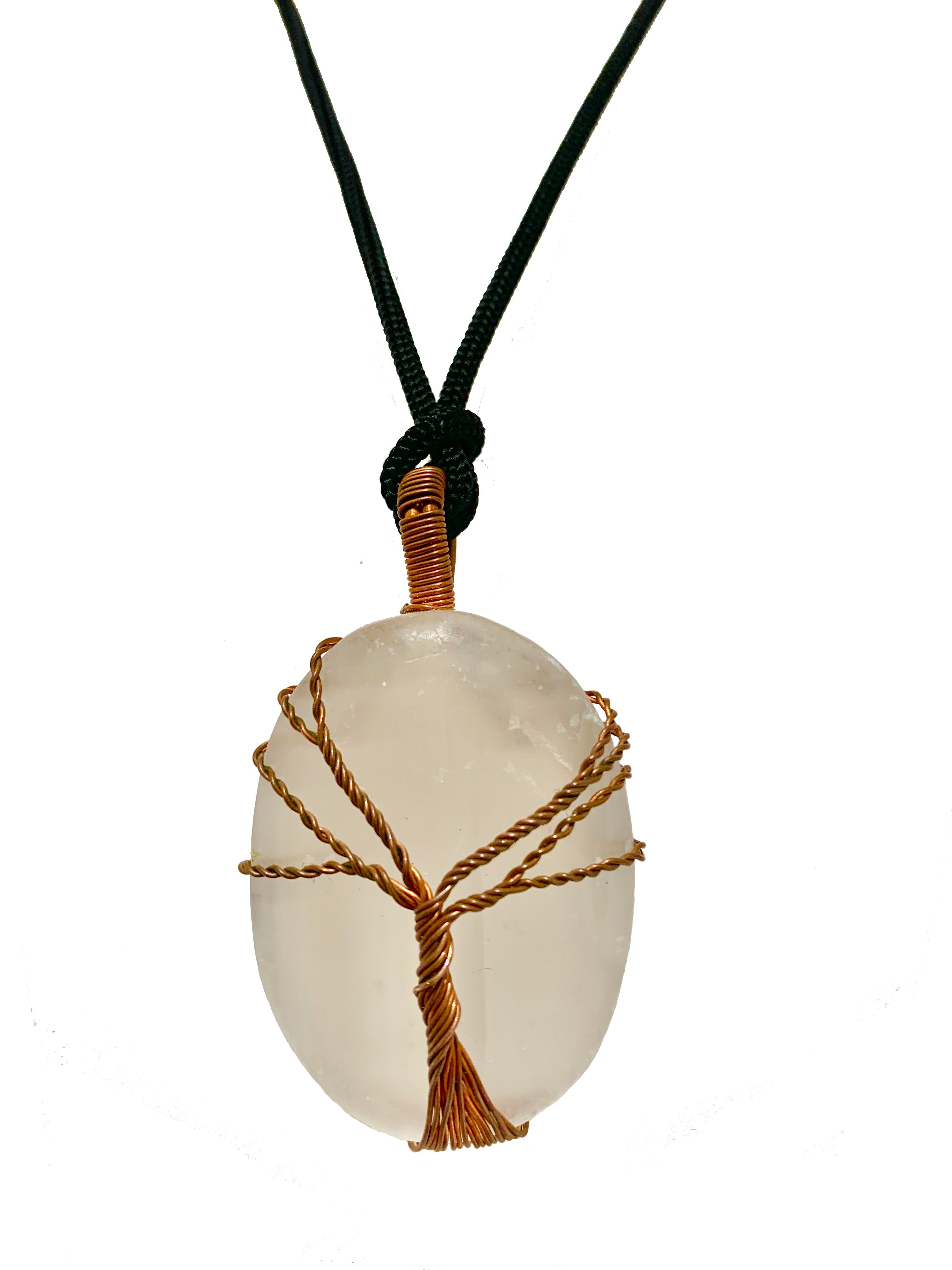 Wisdom Tree Selenite Crystal Pendant