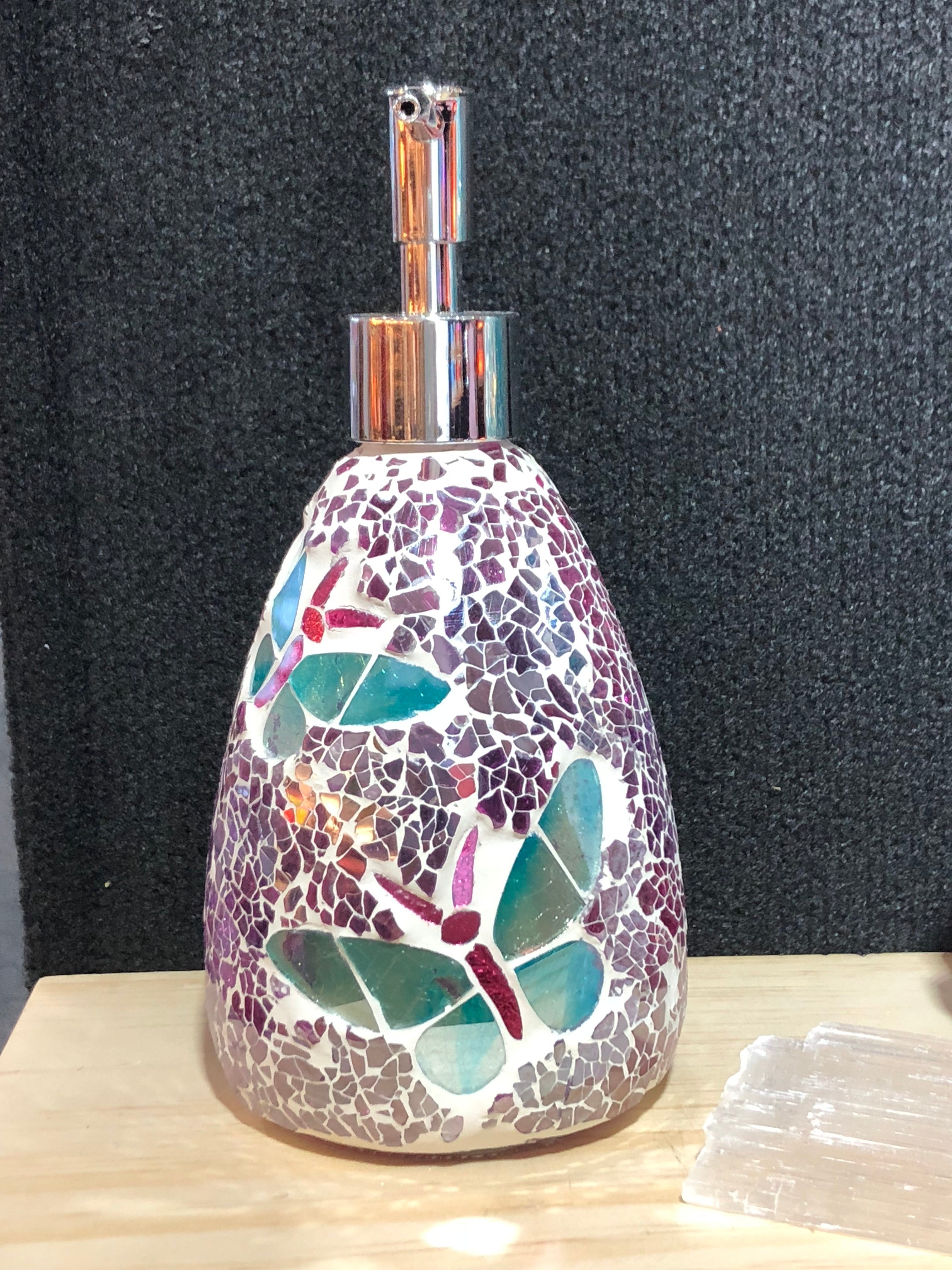 Butterfly Glass Mosaic Soap Pump
