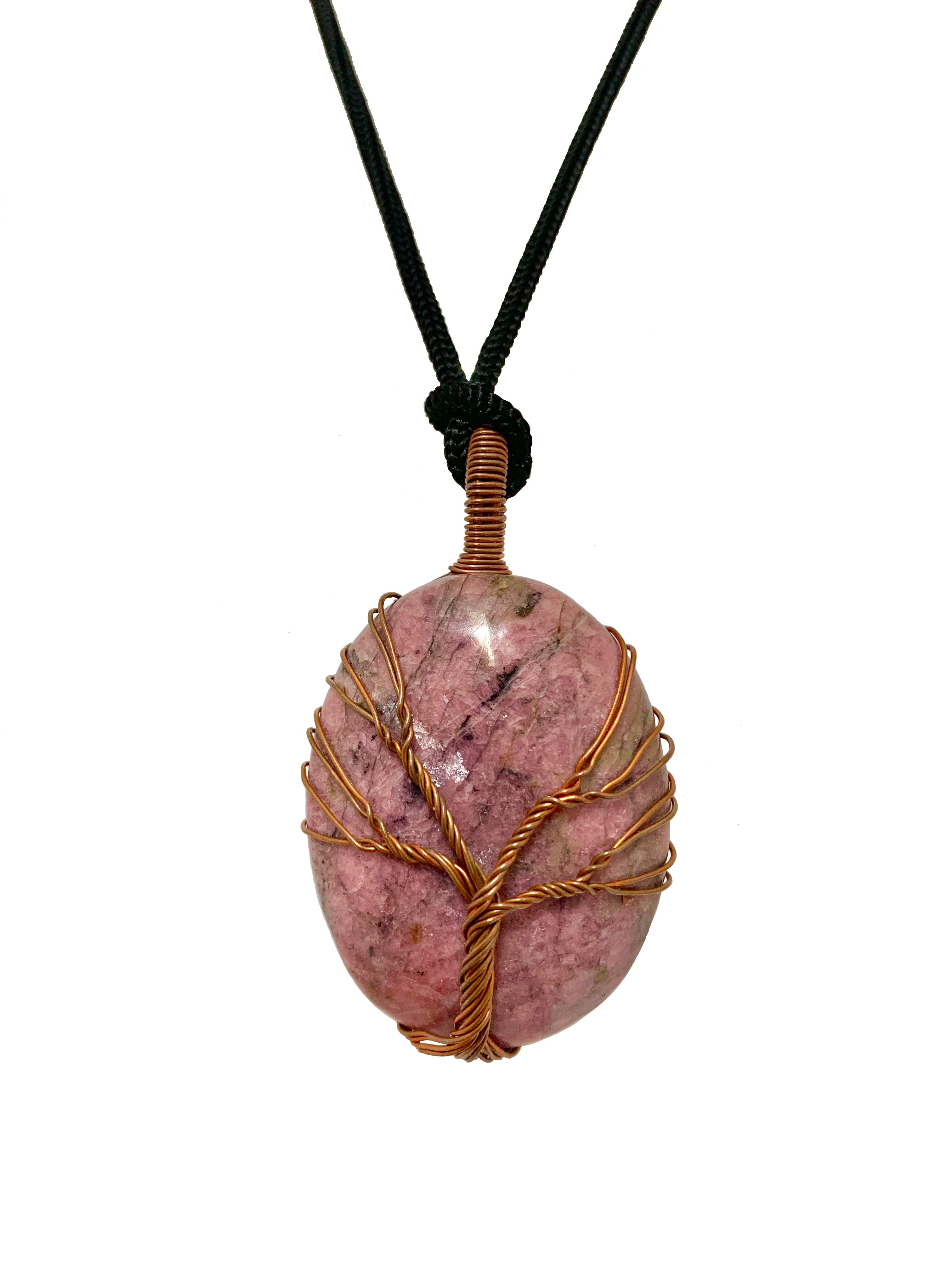 Wisdom Tree Rhodonite Crystal Pendant