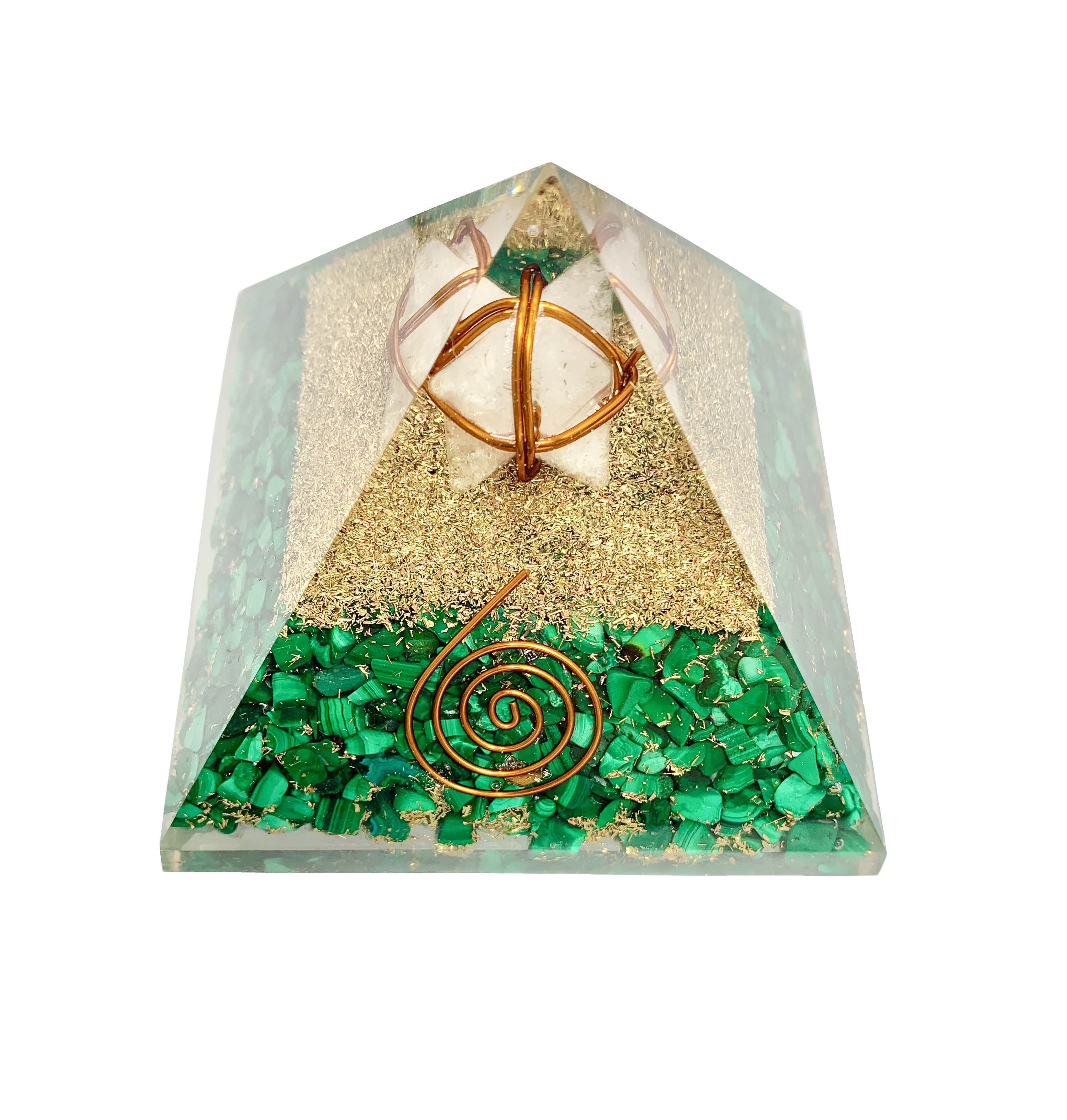 Malachite Merkaba Orgonite Pyramid