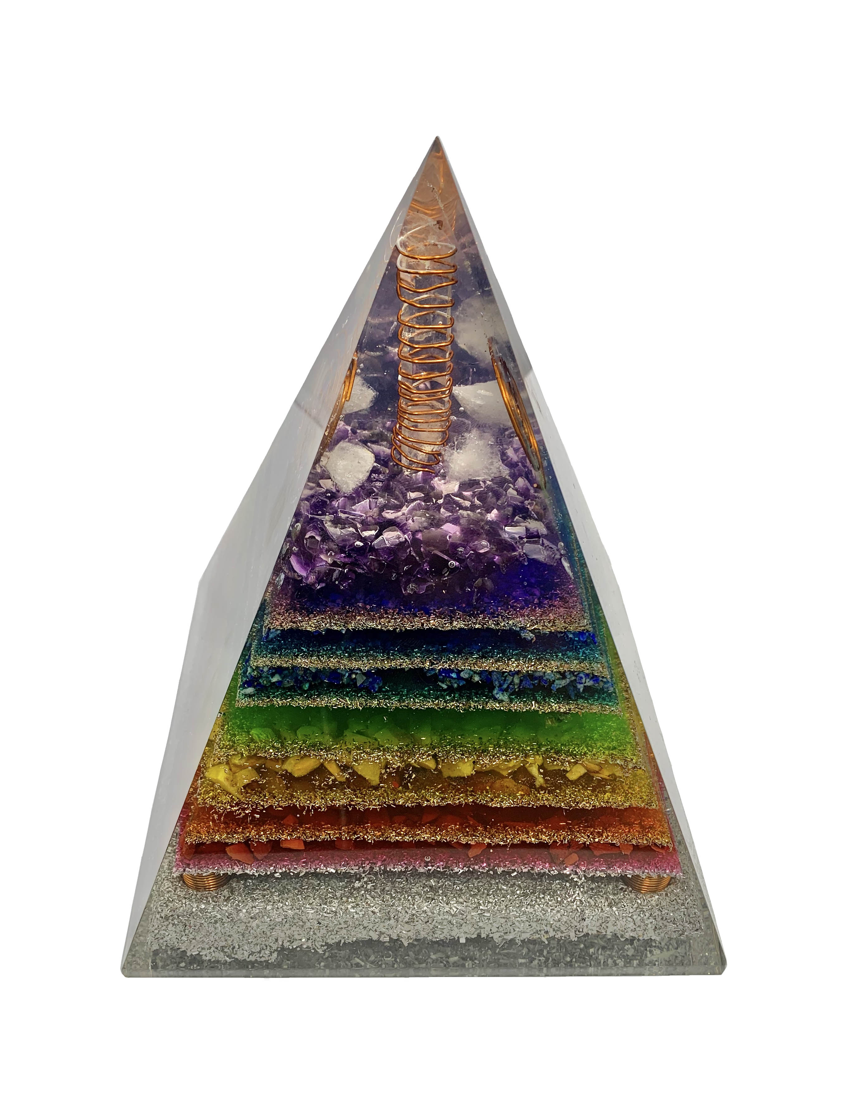 Light Spectrum 7 Chakra Mega Orgonite Pyramid