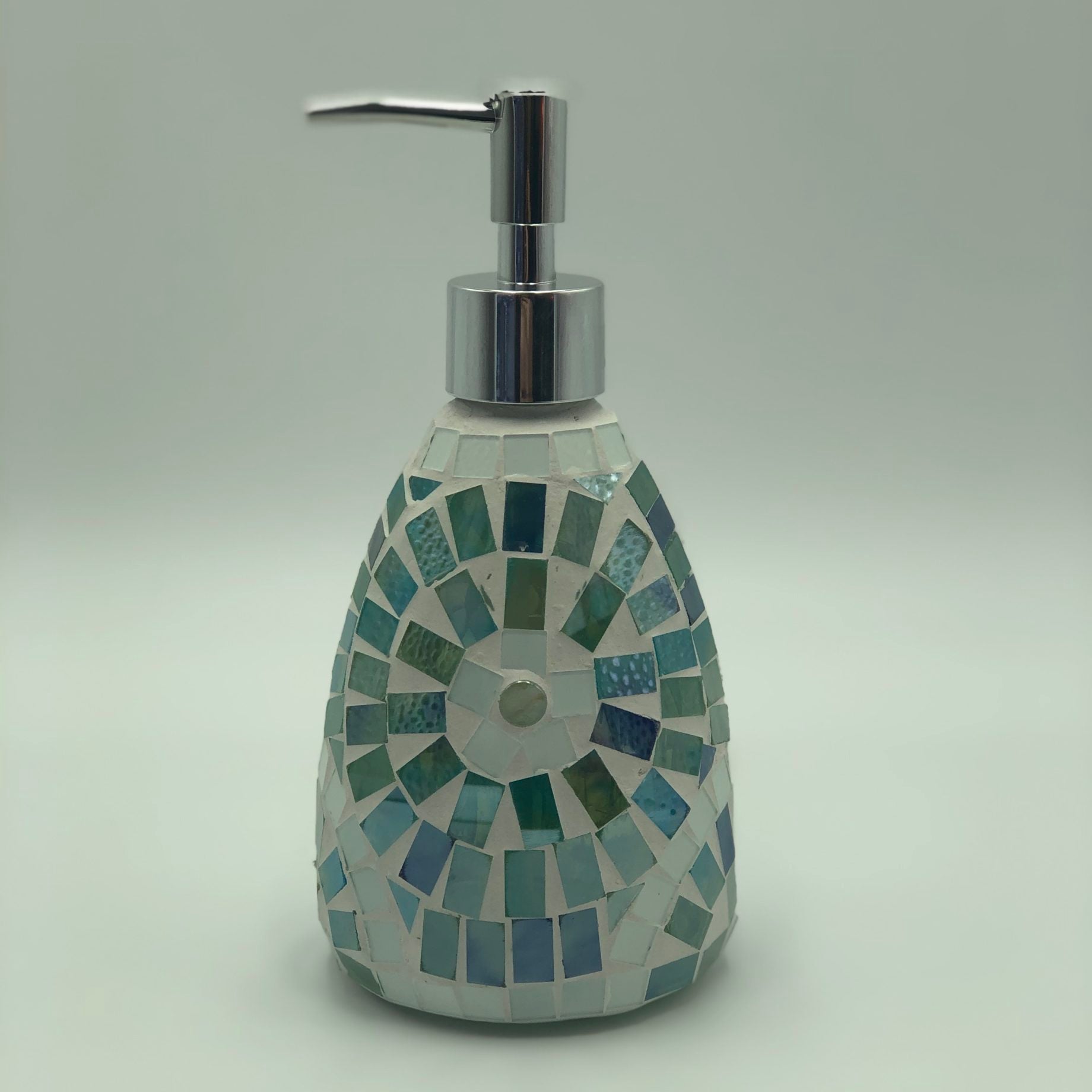 Green Aztec Glass Mosaic Soap Pump Dispenser