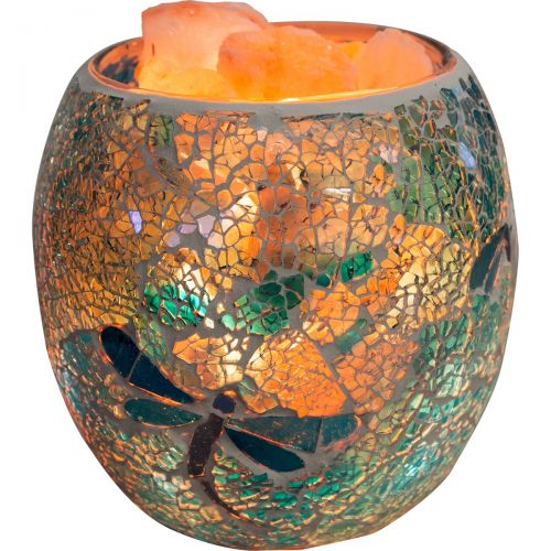 Dragonfly Glass Mosaic Vase Bowl Himalayan Salt Lamp Natural