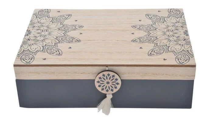 Mandala Jewellery Trinket Box Wooden Crystal Art Storage Organiser Home Decor