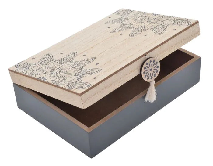 Mandala Jewellery Trinket Box Wooden Crystal Art Storage Organiser Home Decor