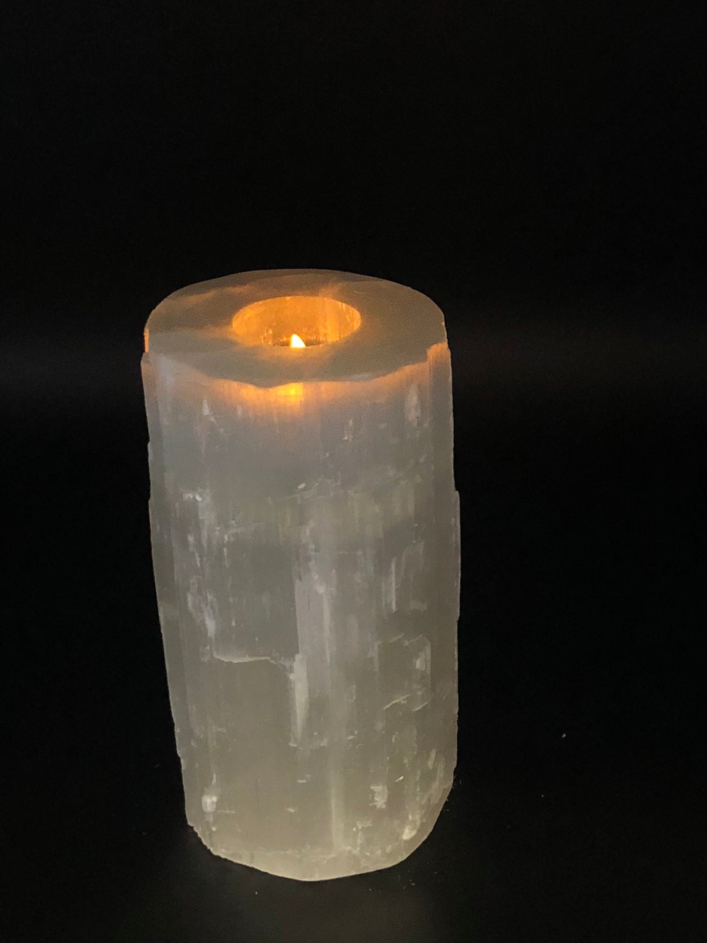 Selenite Candle Holder 20cm