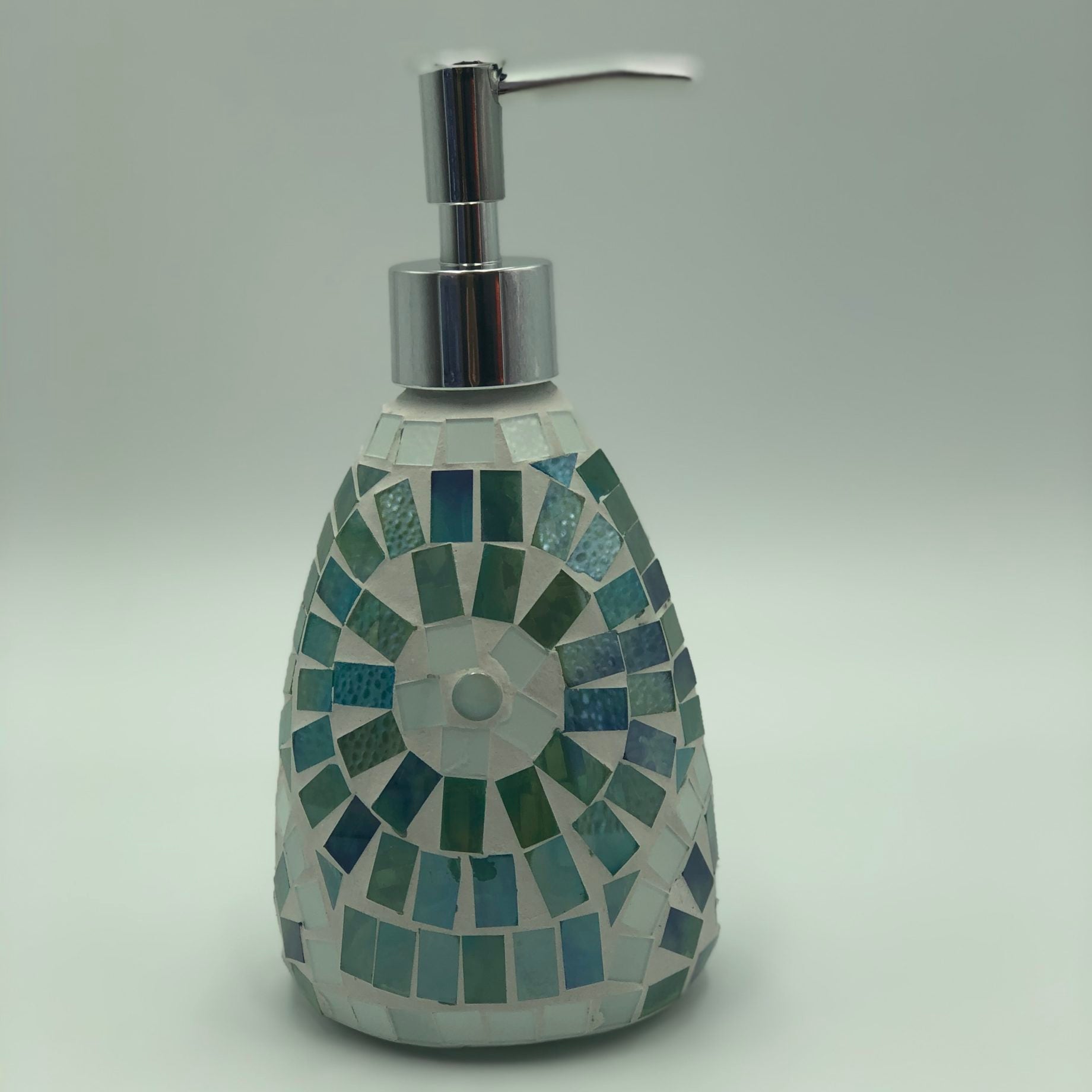 Green Aztec Glass Mosaic Soap Pump Dispenser