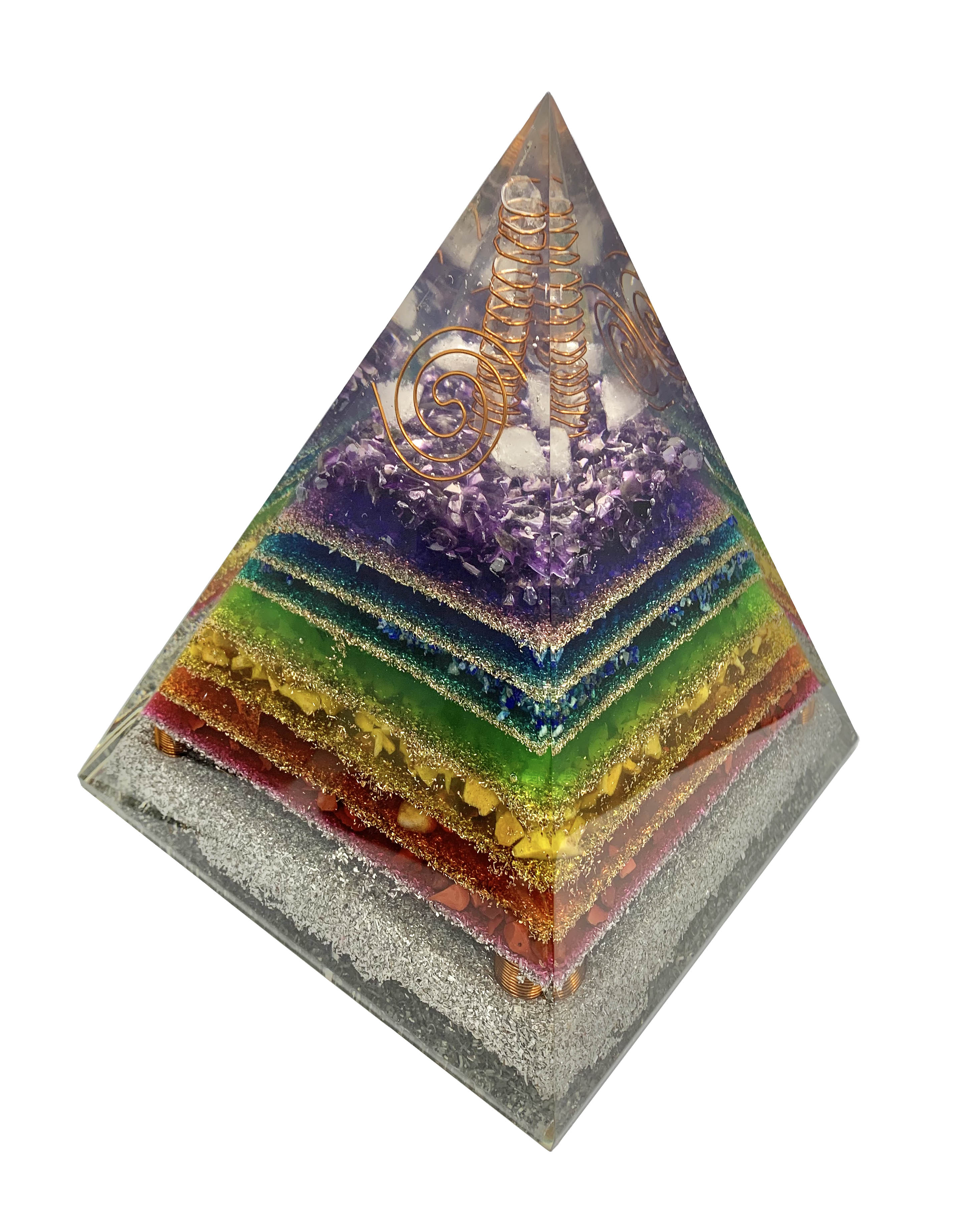 Light Spectrum 7 Chakra Mega Orgonite Pyramid