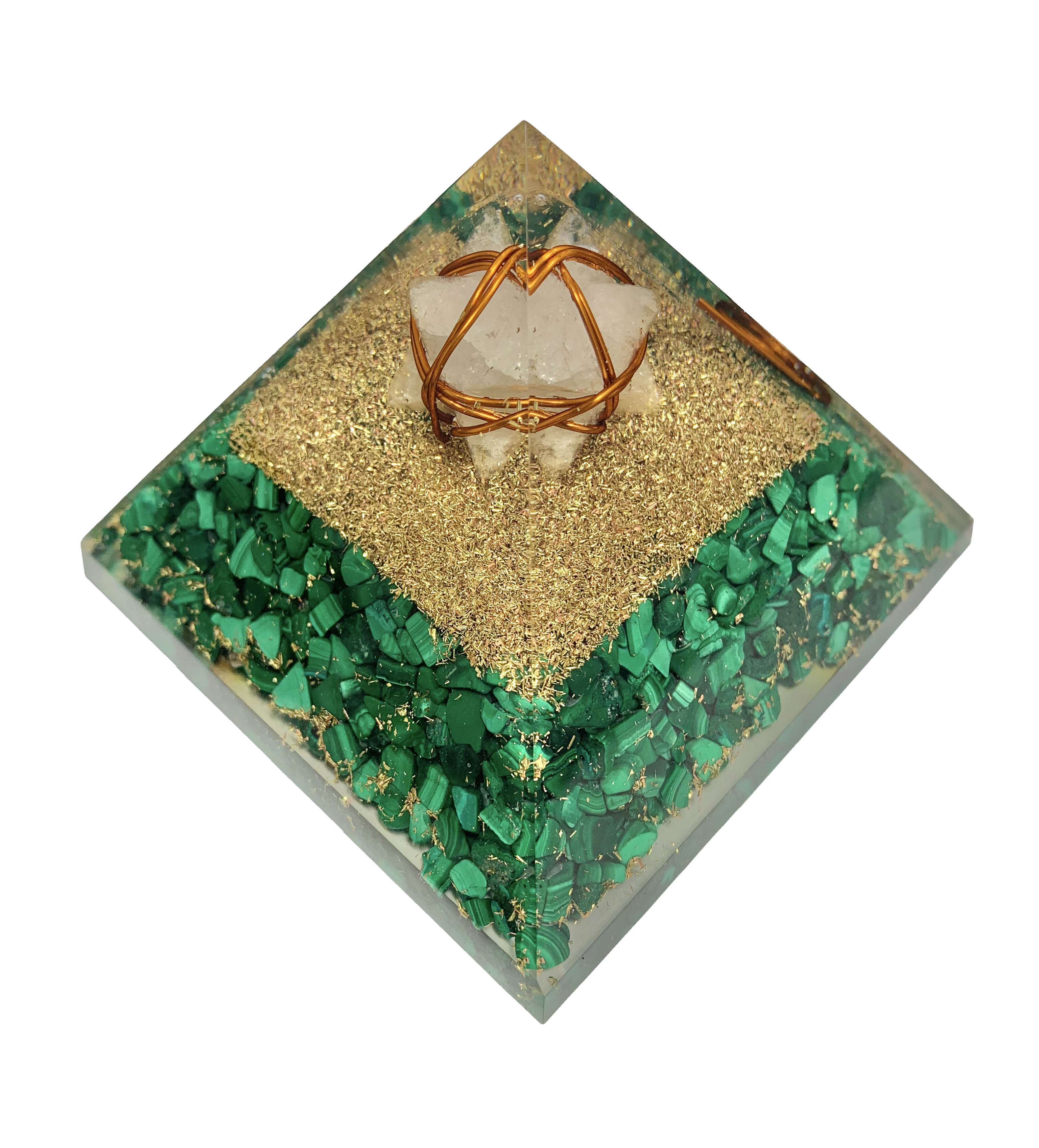 Malachite Merkaba Orgonite Pyramid