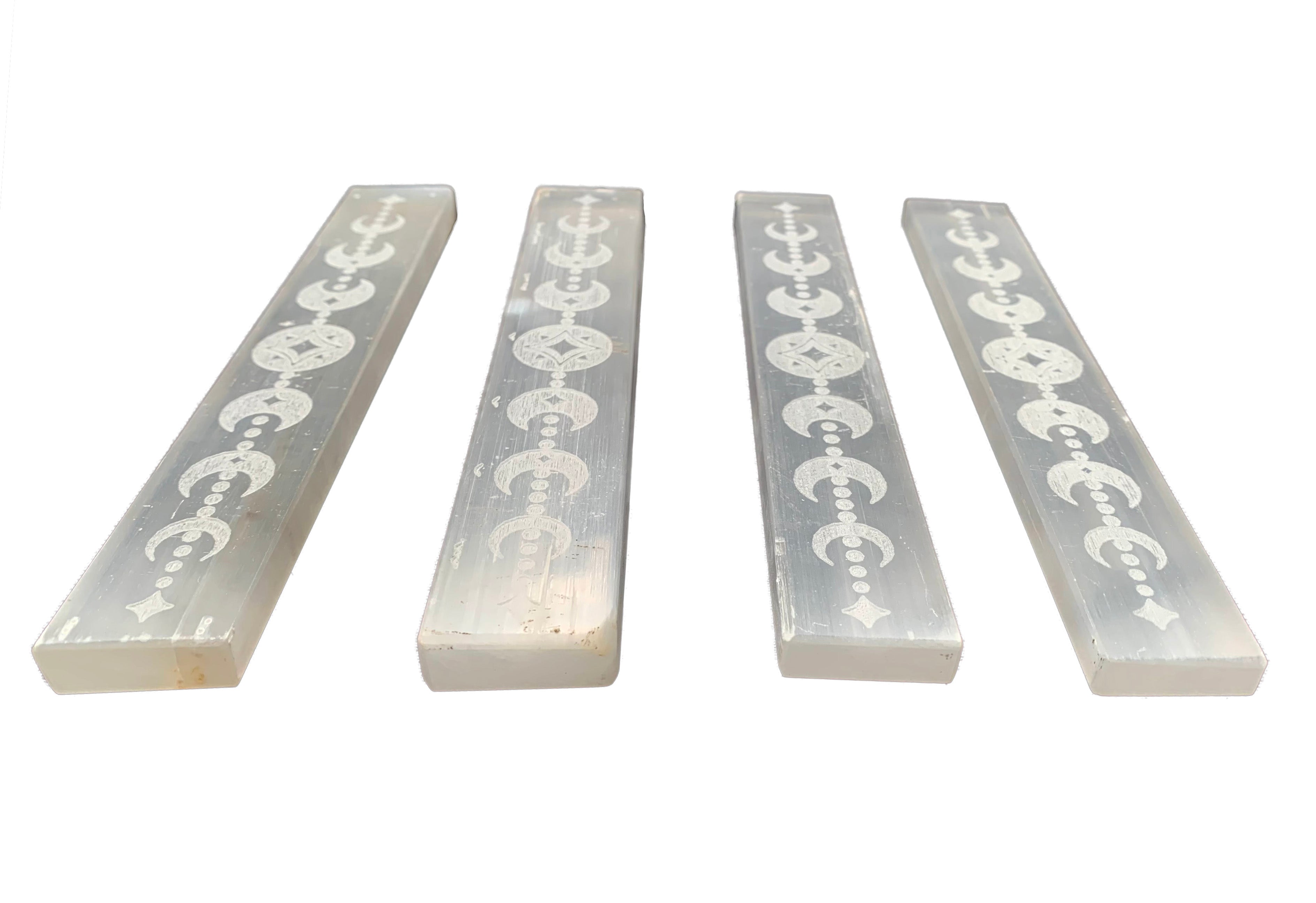 Luna Dance Selenite Crystal Charging Plate Set