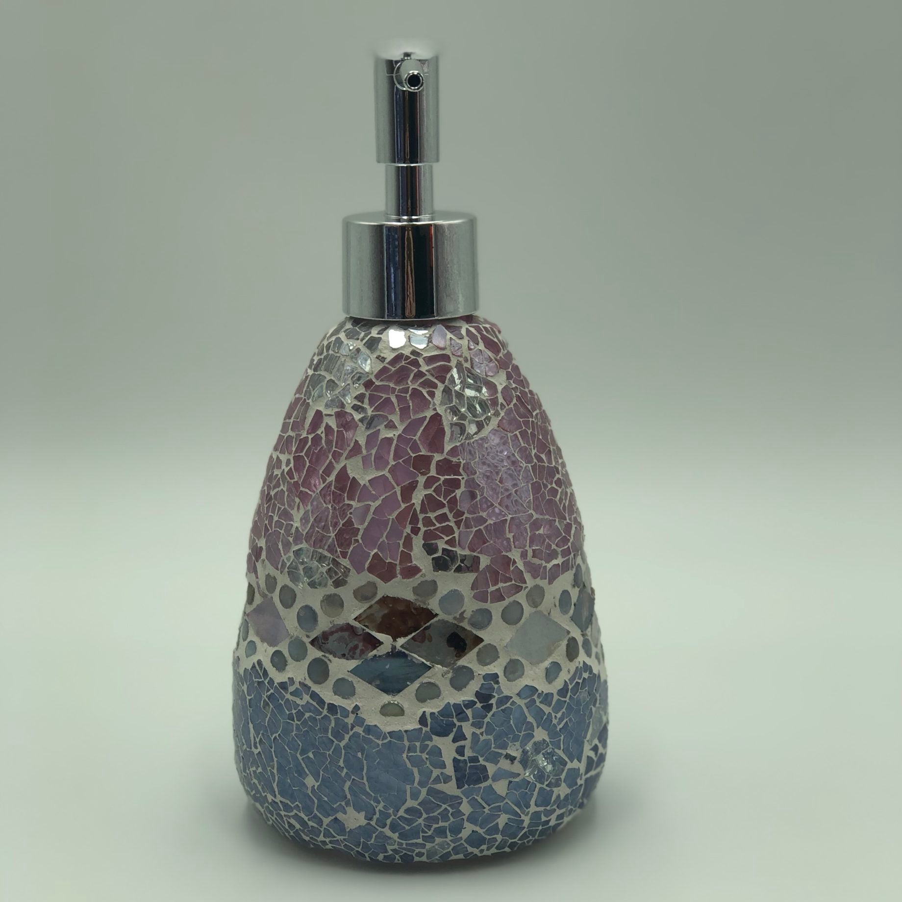 Pink Aztec Glass Mosaic Soap Pump Dispenser