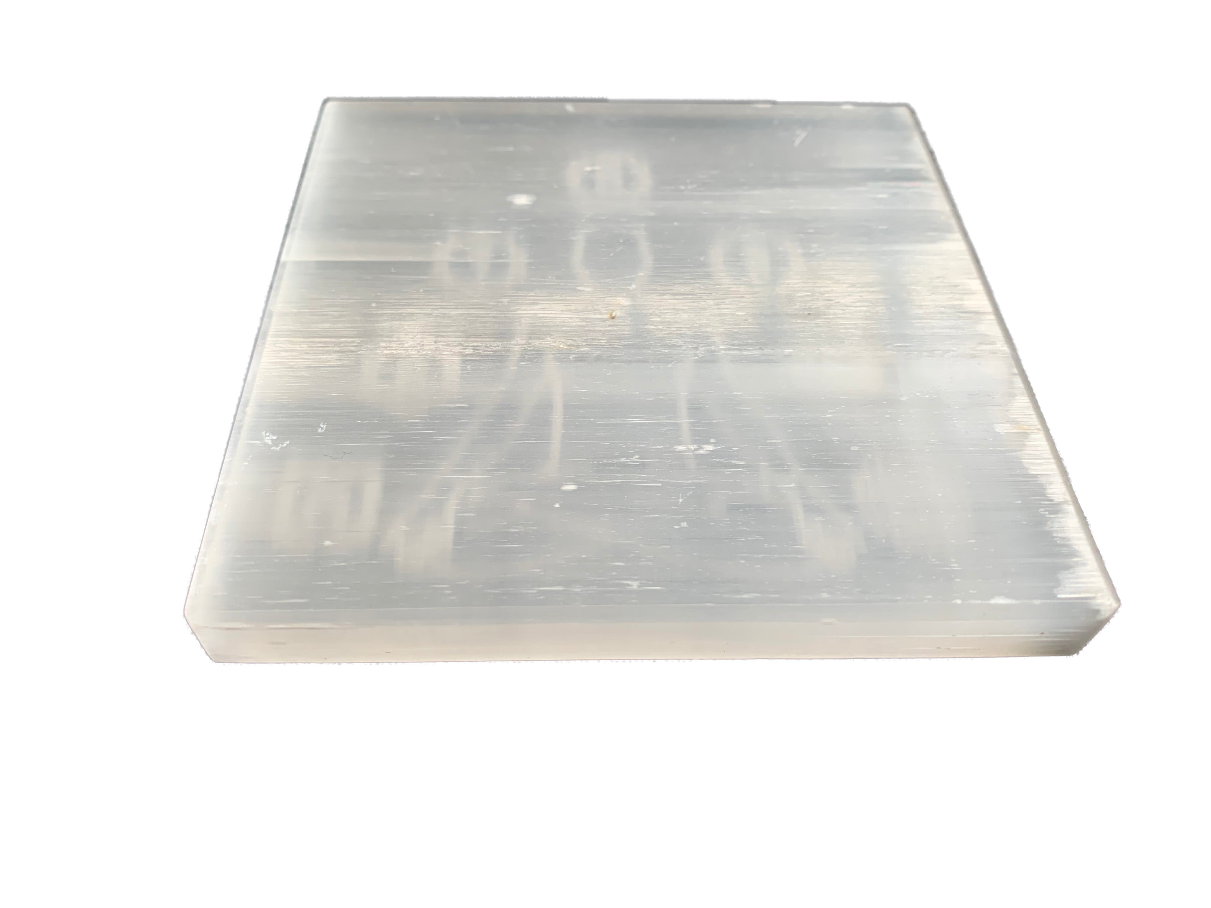 Selenite Crystal Tumbled Charging Plate Set