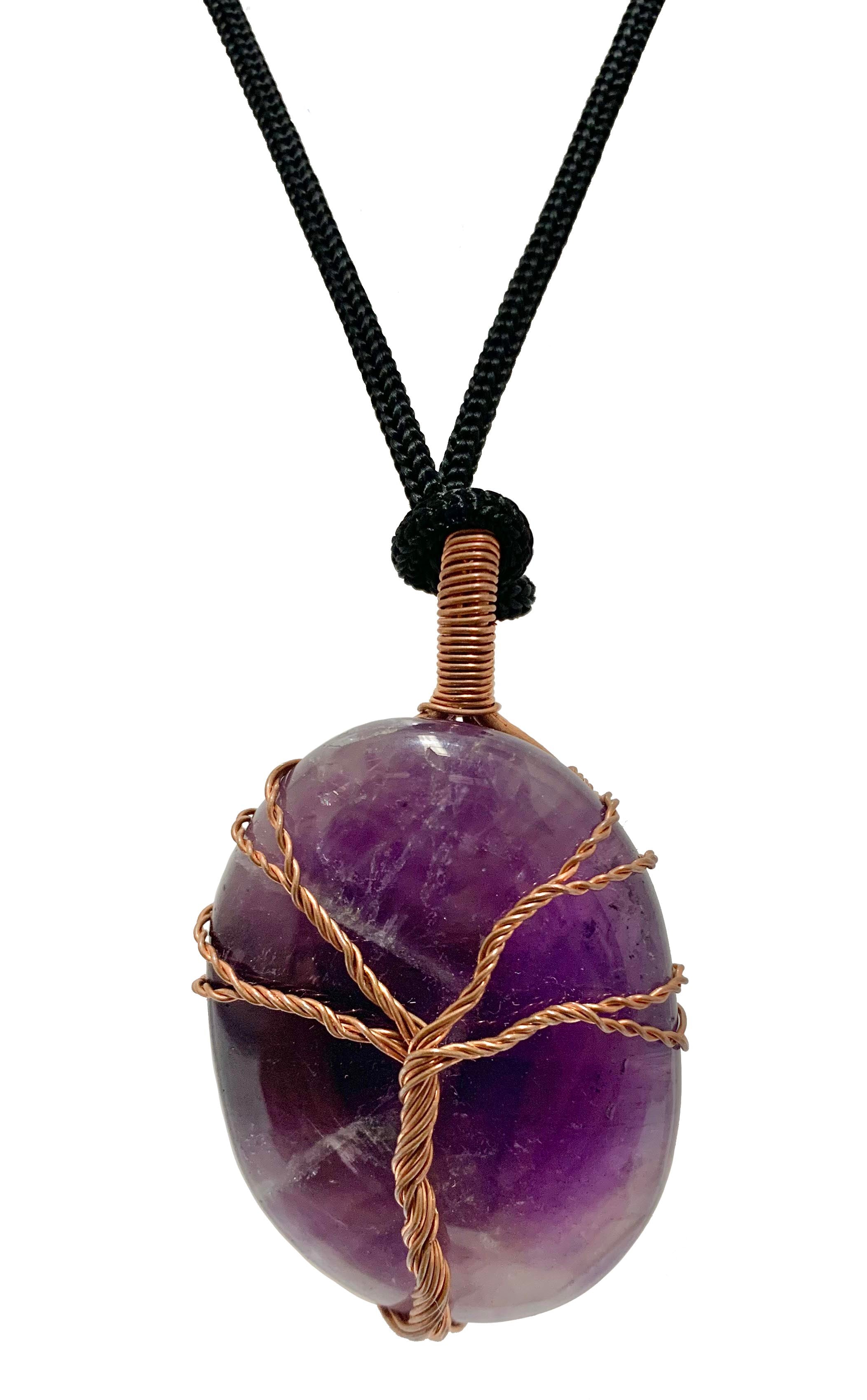 Wisdom Tree Amethyst Crystal Pendant