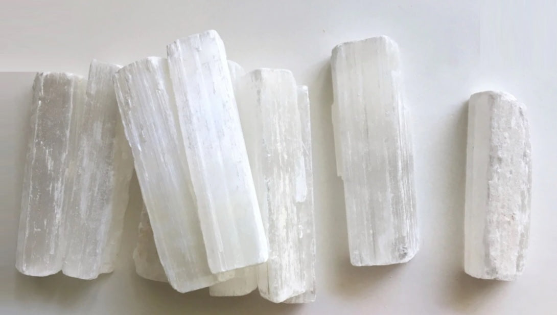 Selenite Crystal Beam Wand Pieces Rough Stick Natural Raw Healing Mineral