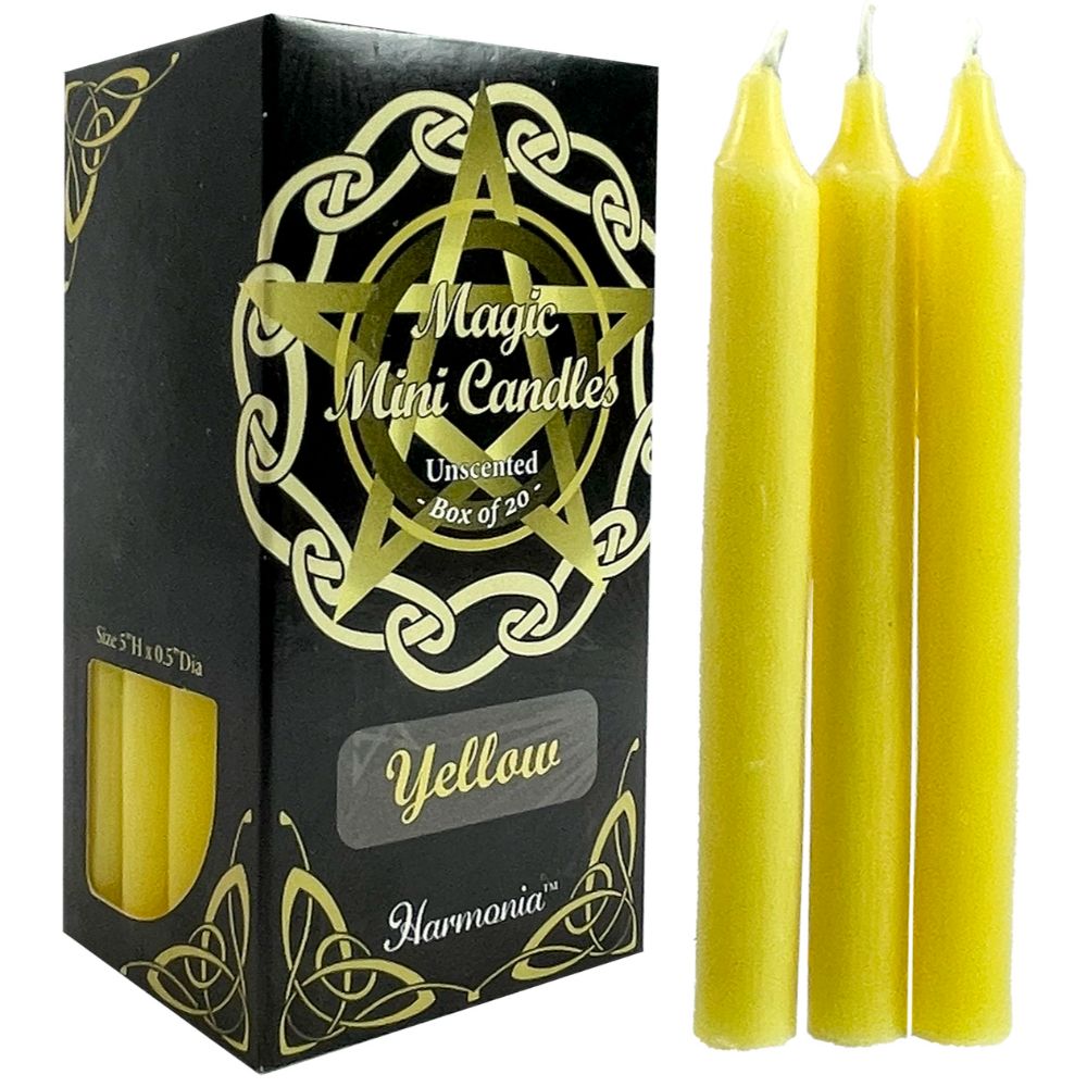 Candle Magic Spell Protection Wicca Candles Rituals - Yellow