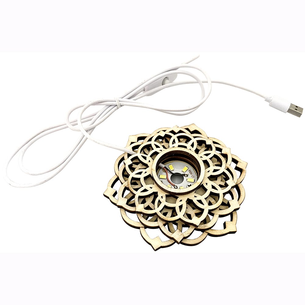 Lotus Led Light Base USB Cable 3D Night Lamp Support Stand Holder 10cm