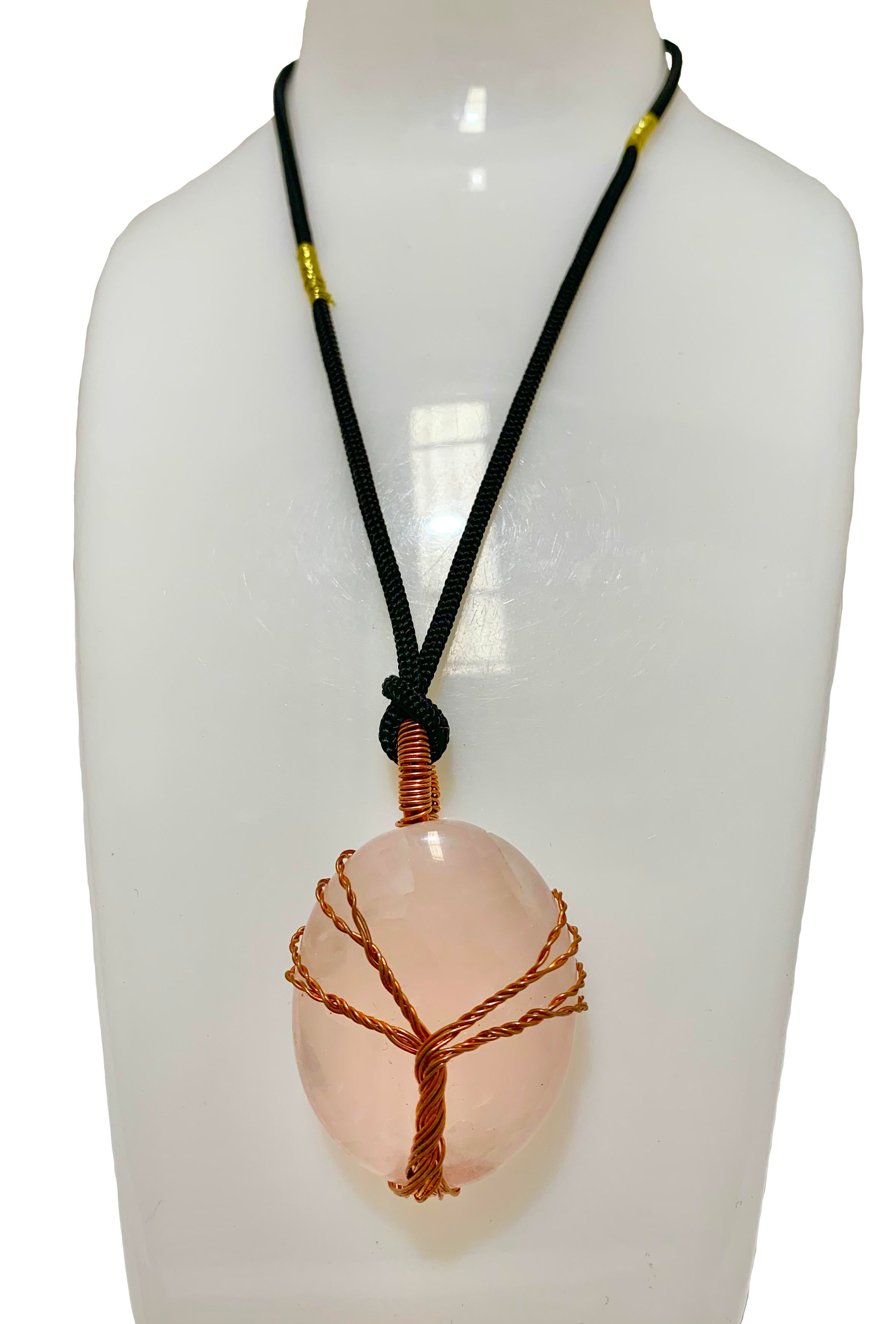 Wisdom Tree Rose Quartz Crystal Pendant