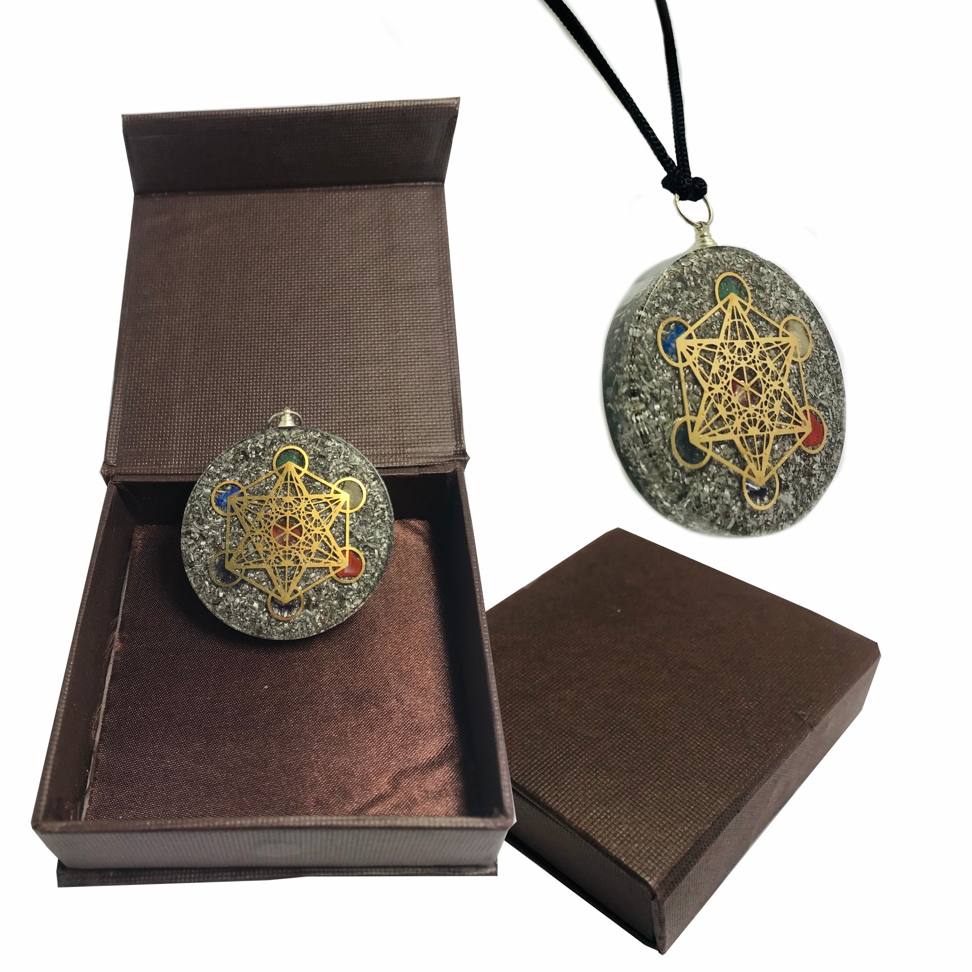 Aluminium Metatron Cube Sacred Geometry Pendant