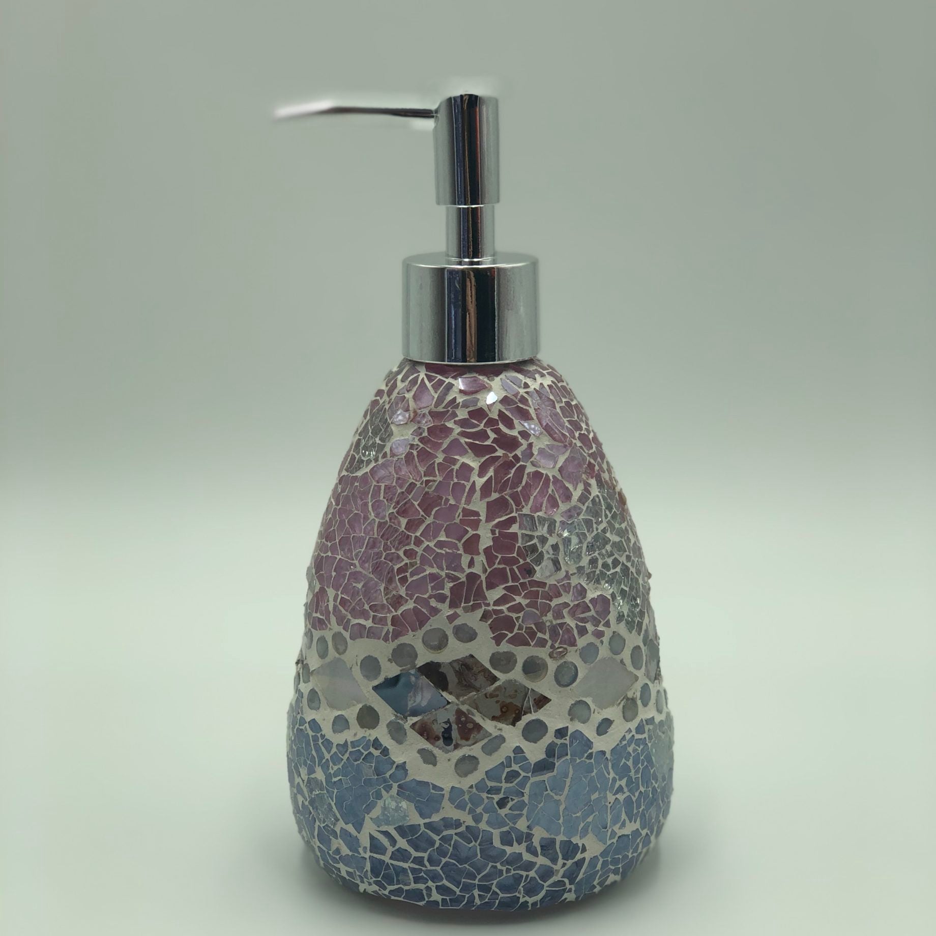 Pink Aztec Glass Mosaic Soap Pump Dispenser