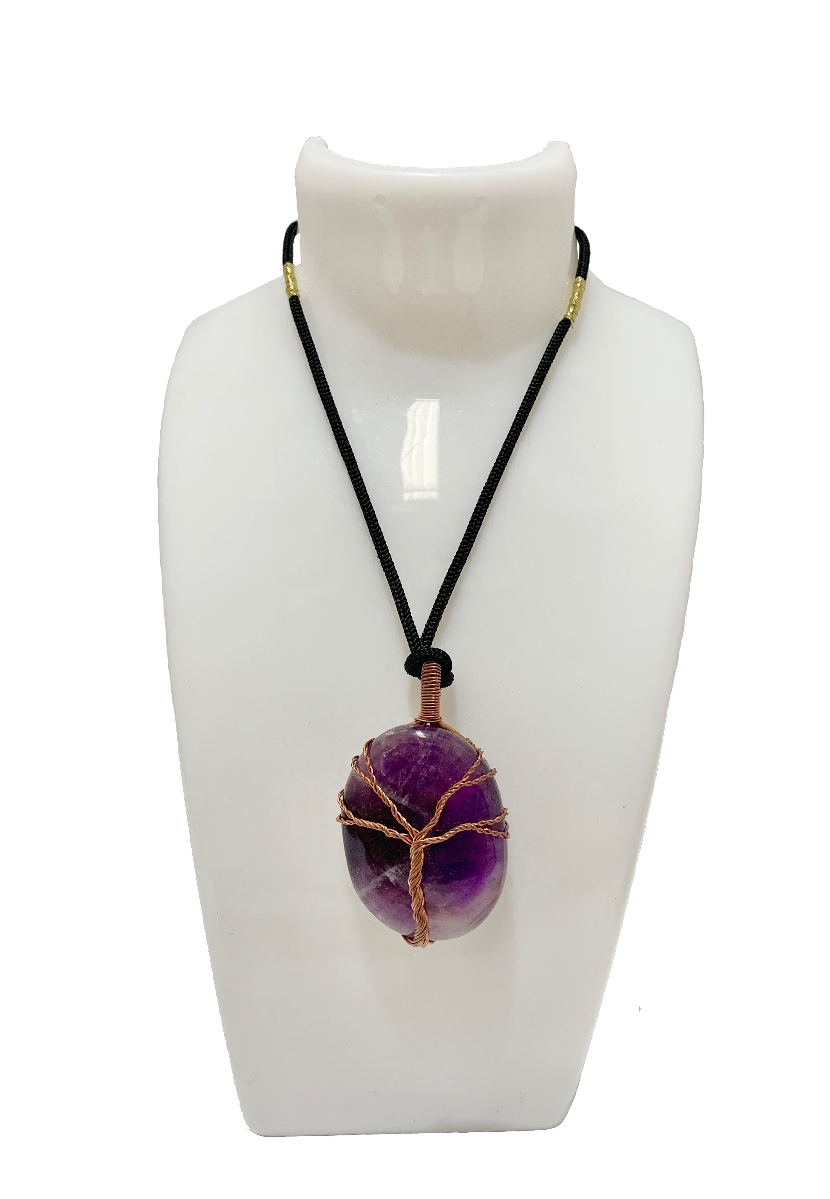 Wisdom Tree Amethyst Crystal Pendant
