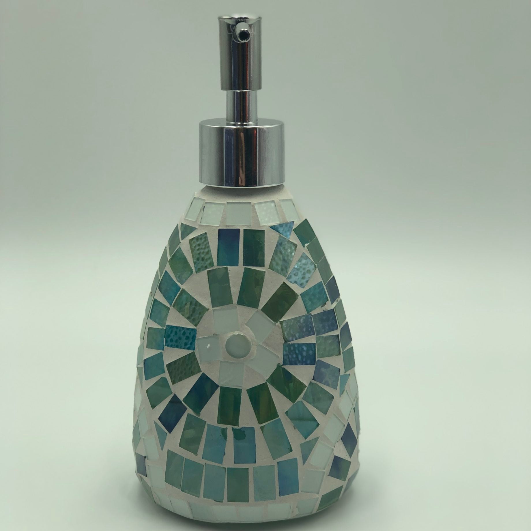 Green Aztec Glass Mosaic Soap Pump Dispenser