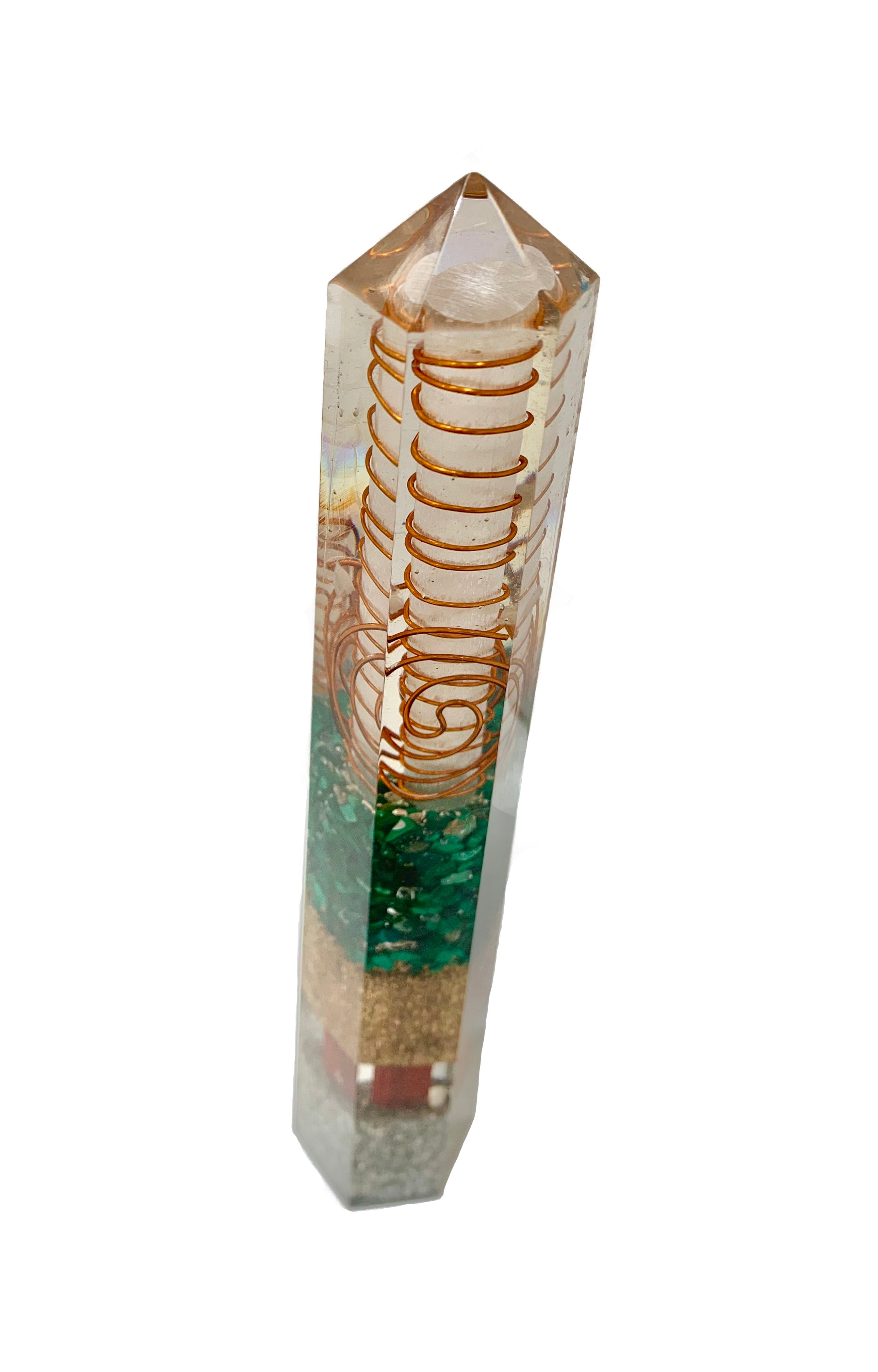 Malachite Orgonite Obelisk Generator