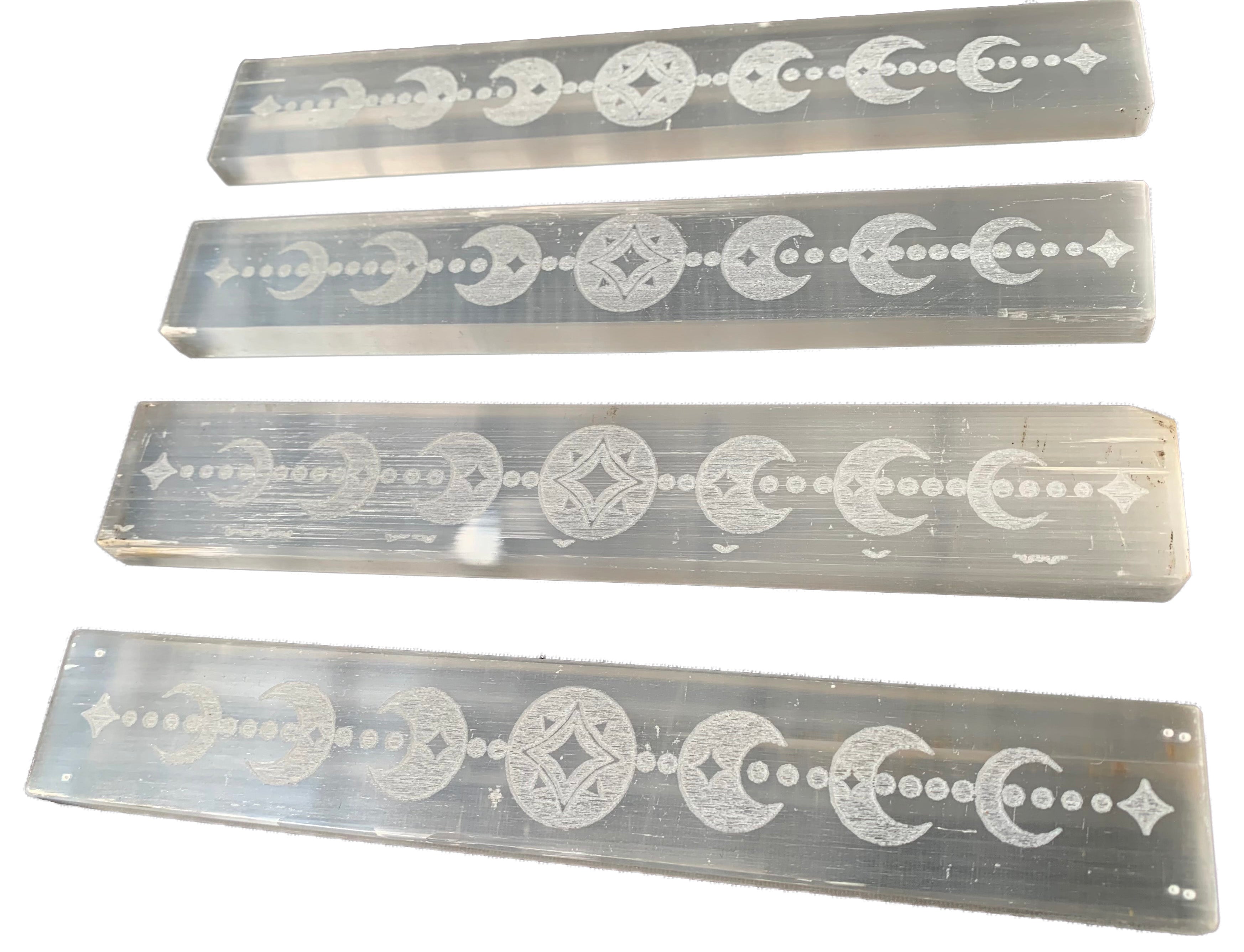 Luna Dance Selenite Crystal Charging Plate Set
