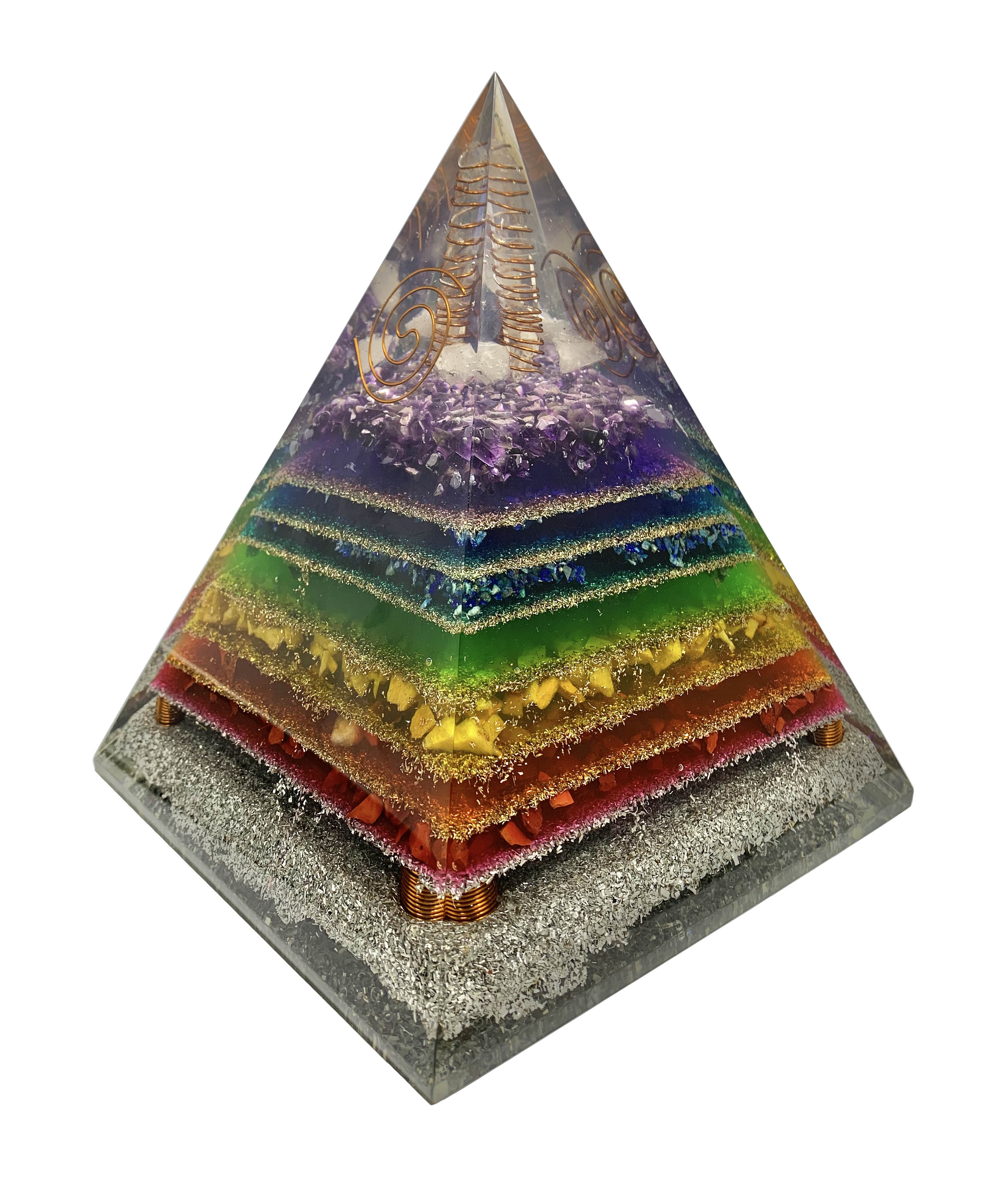 Light Spectrum 7 Chakra Mega Orgonite Pyramid