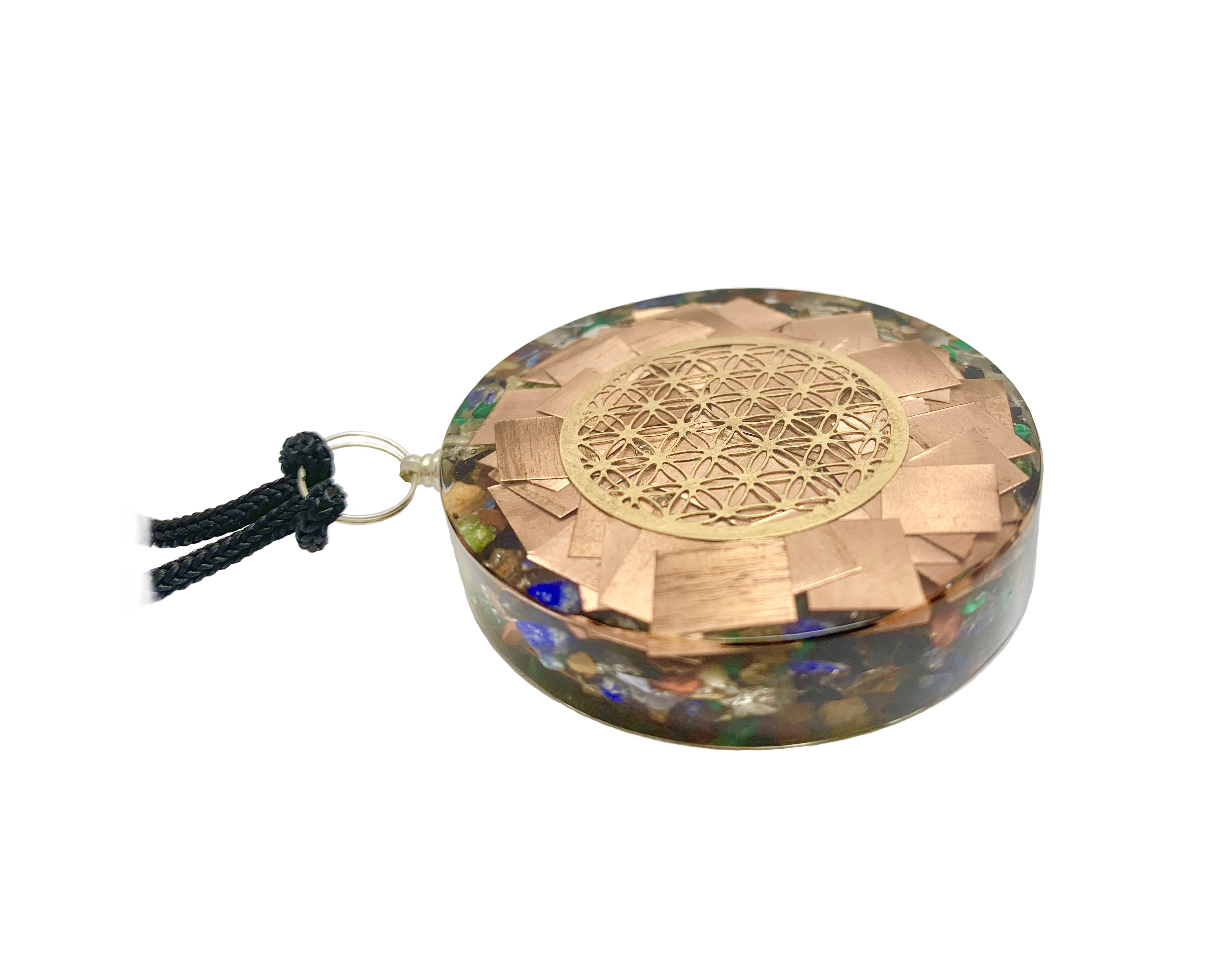 Copper Plate Flower of Life Pendant