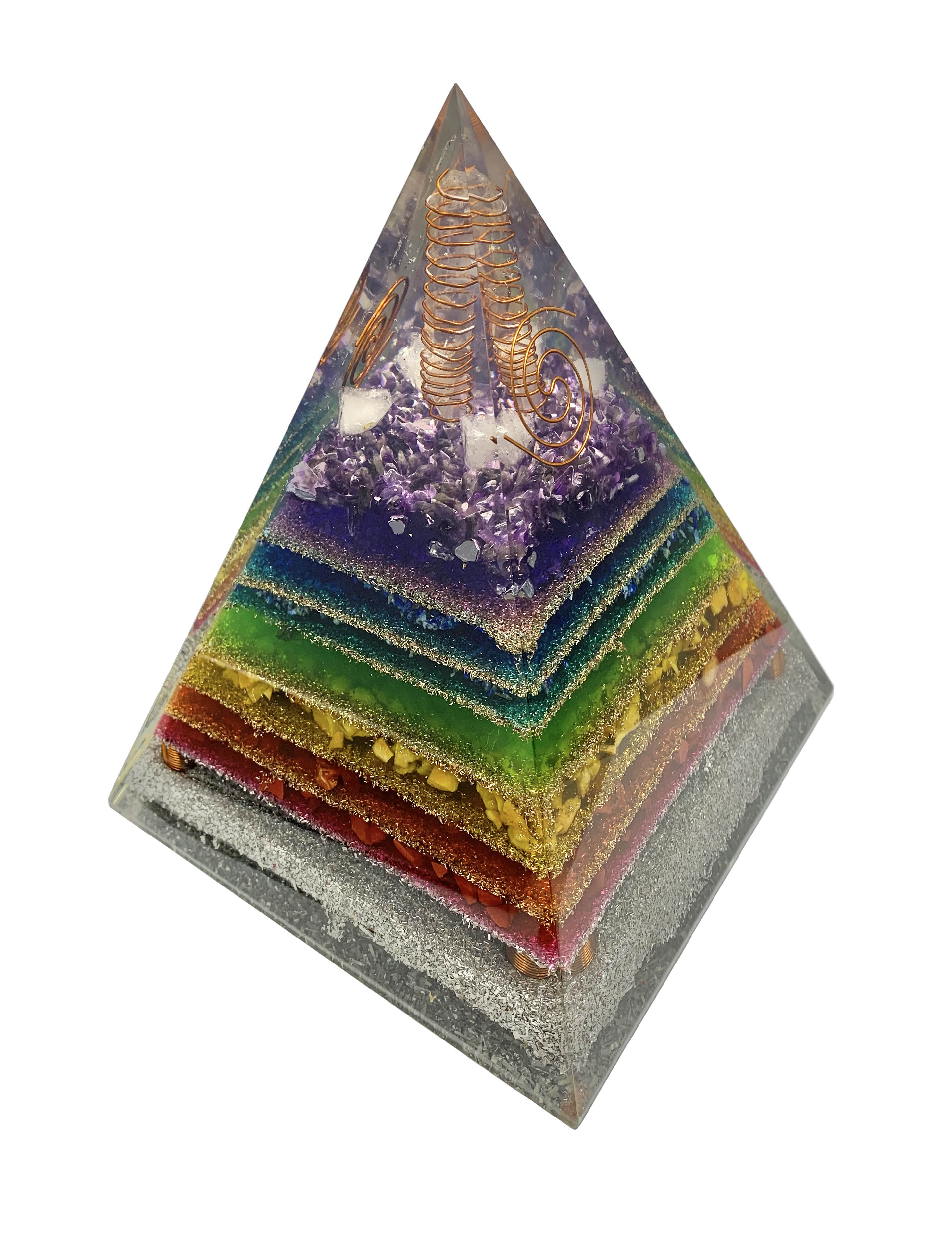 Light Spectrum 7 Chakra Mega Orgonite Pyramid