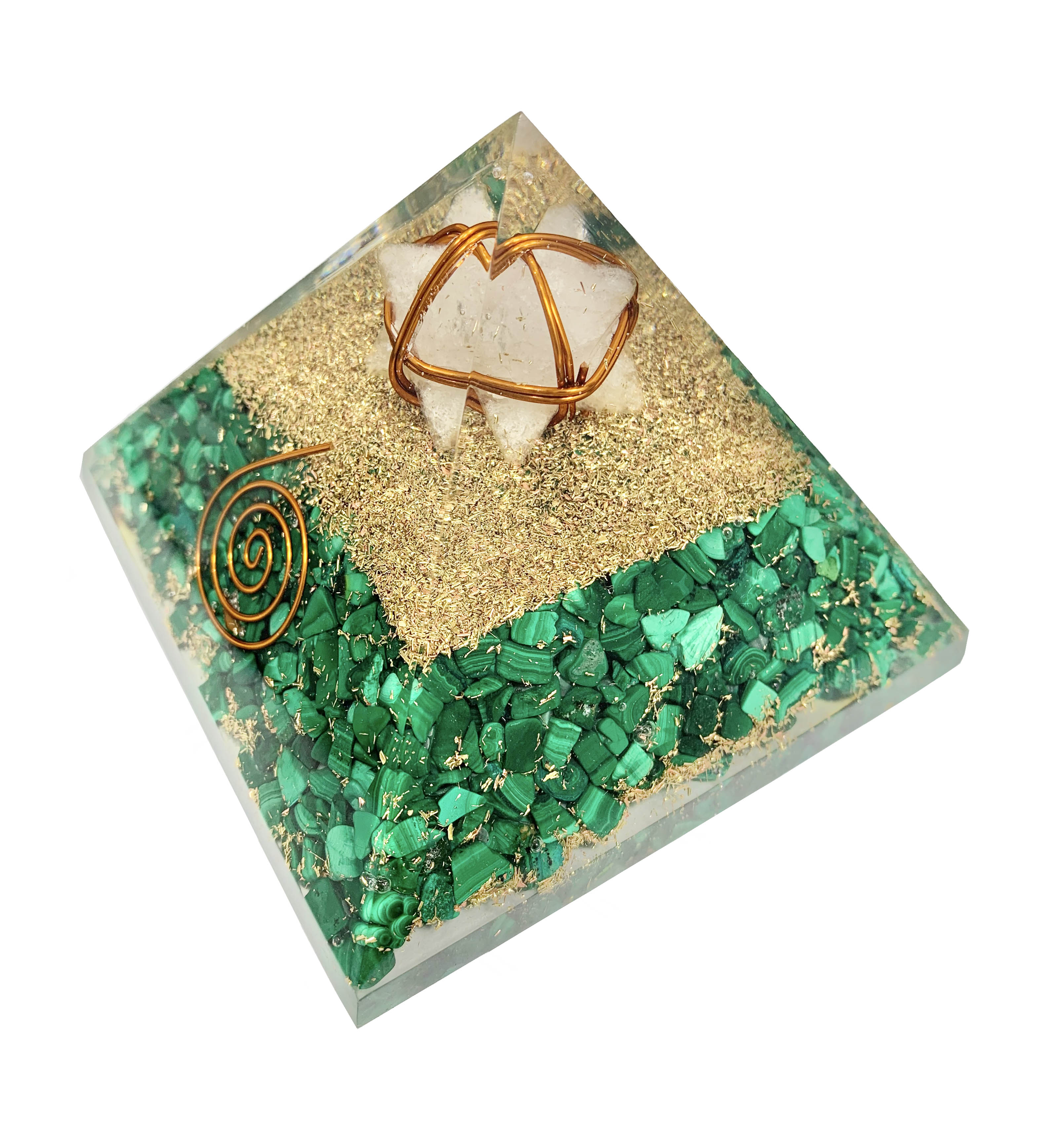 Malachite Merkaba Orgonite Pyramid