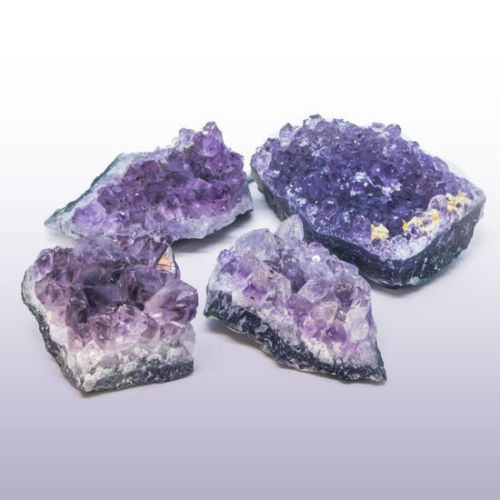 Amethyst Cluster Gemstone Crystal Stones 4 pieces