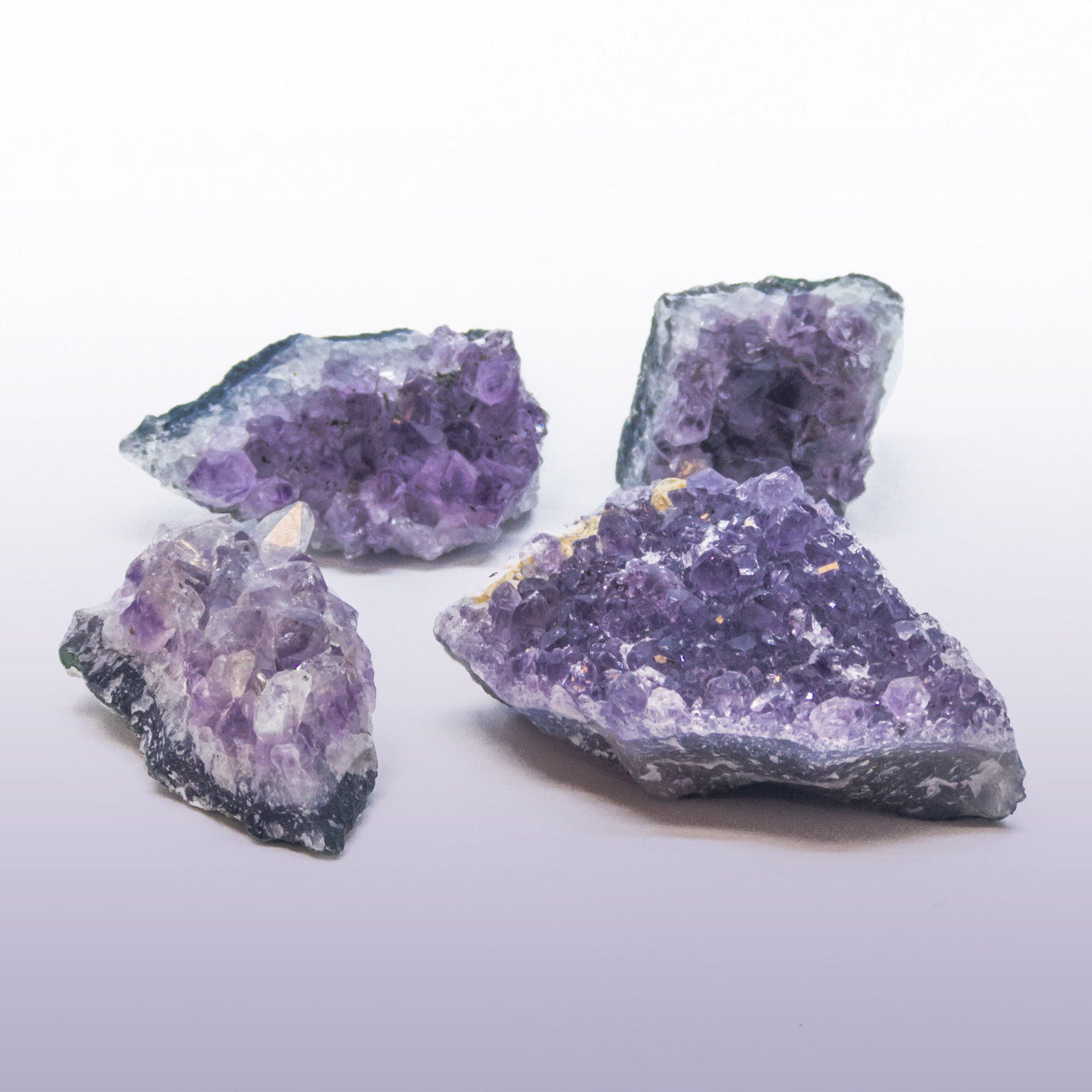 Amethyst Cluster Gemstone Crystal Stones 4 pieces