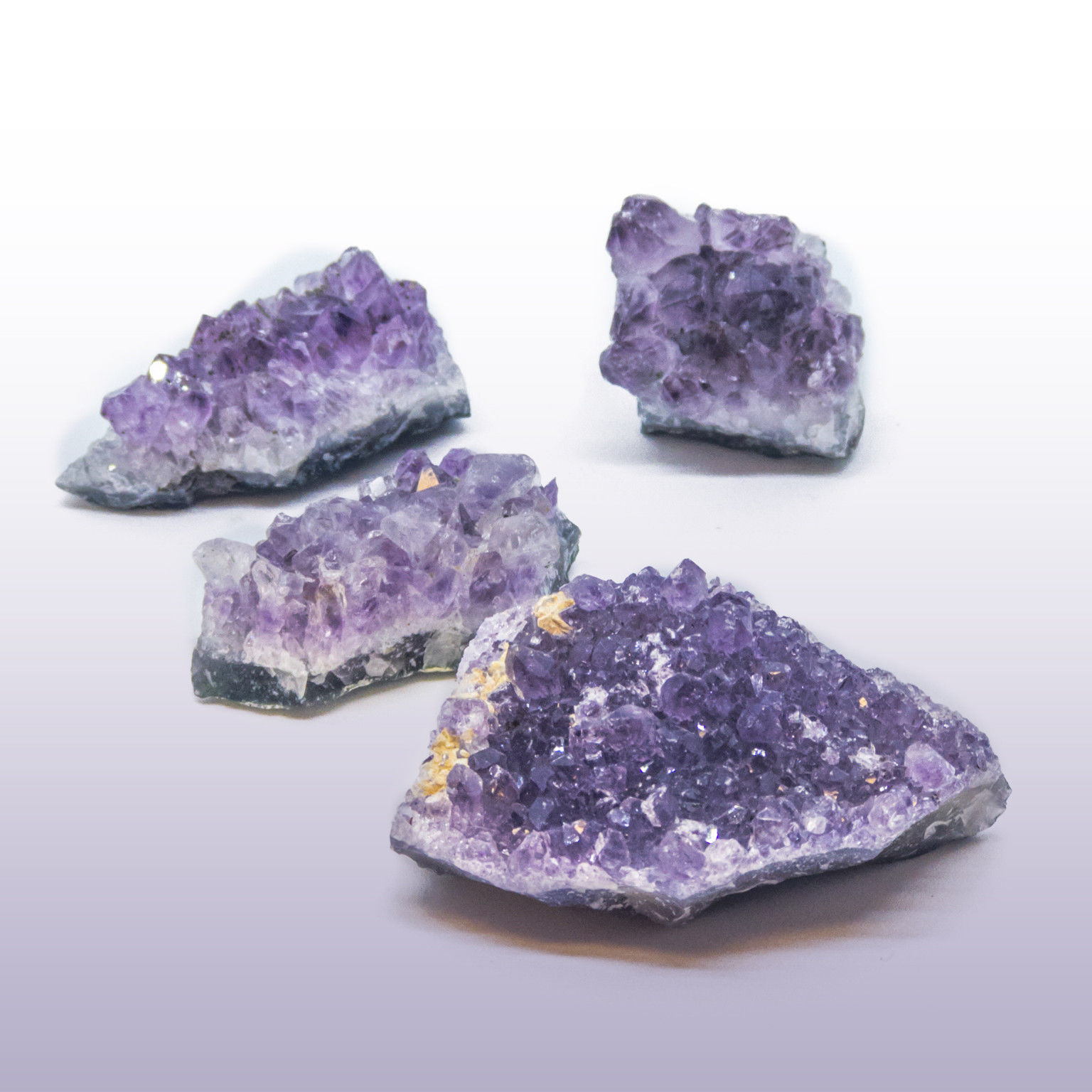 Amethyst Cluster Gemstone Crystal Stones 4 pieces