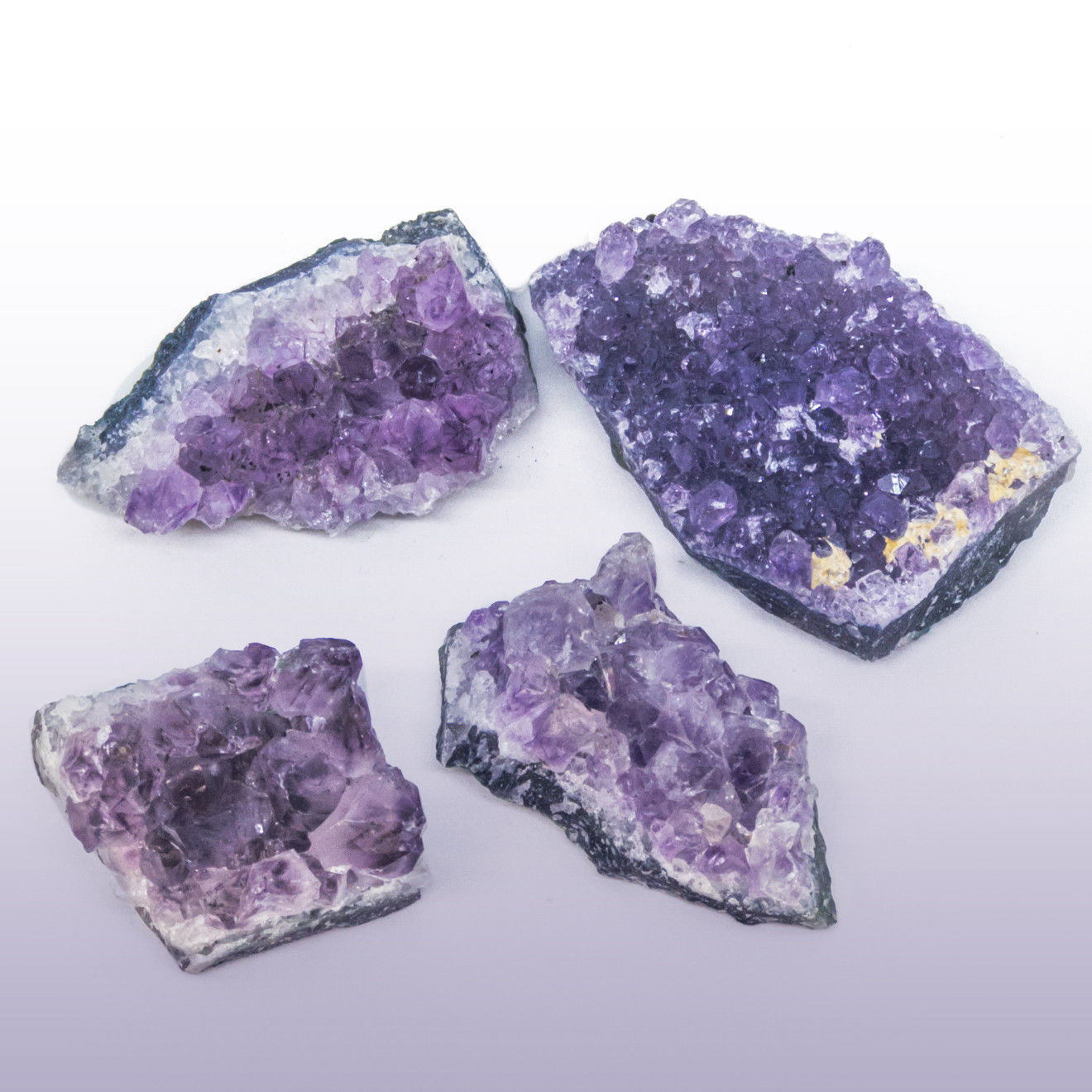 Amethyst Cluster Gemstone Crystal Stones 4 pieces