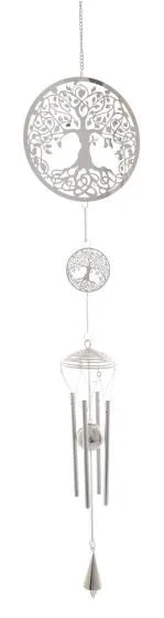 Silver Mystic Wind Chime Hanging Bell - Tree of Life