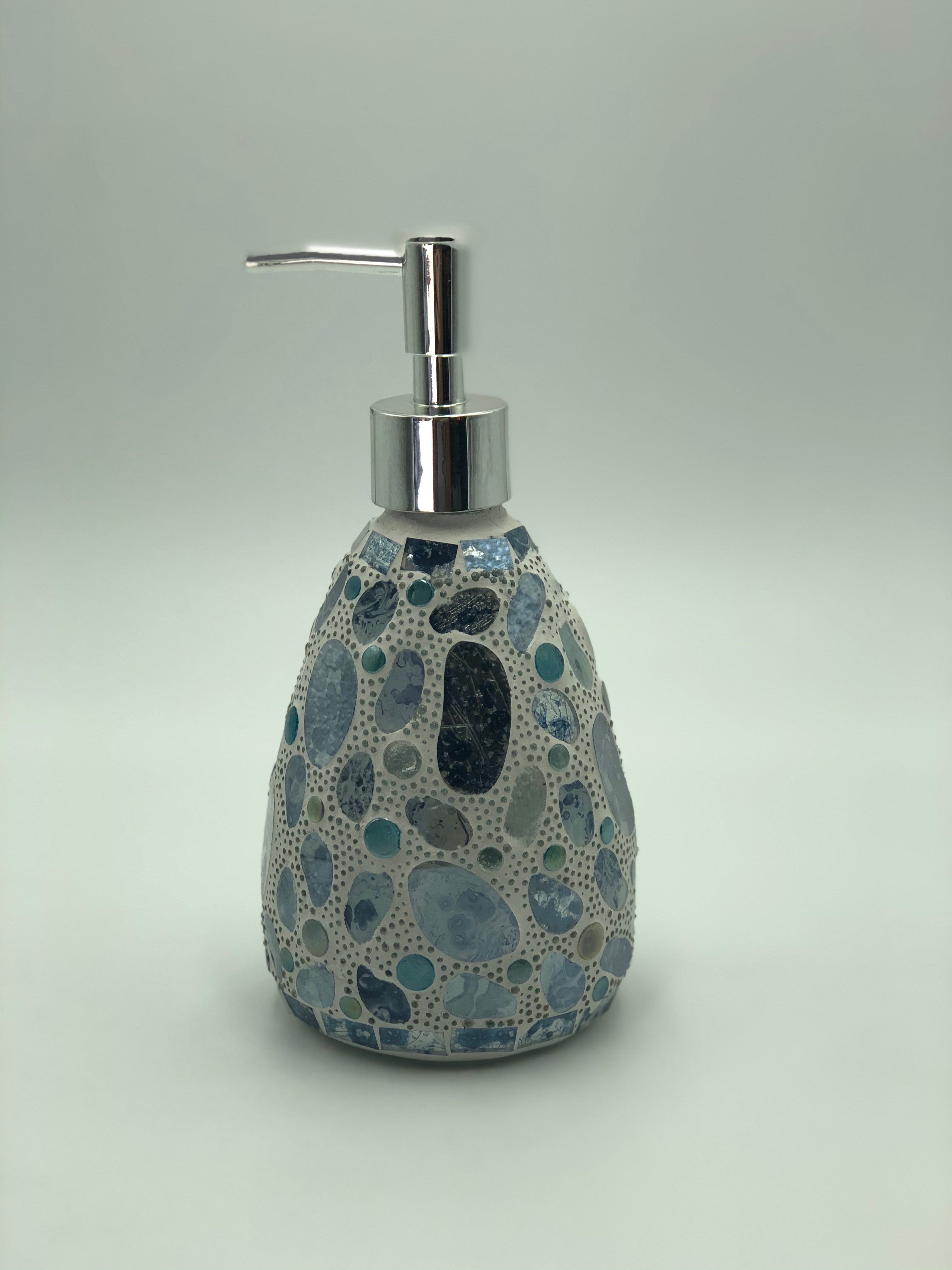 Aqua Pebble Glass Mosaic Soap Pump