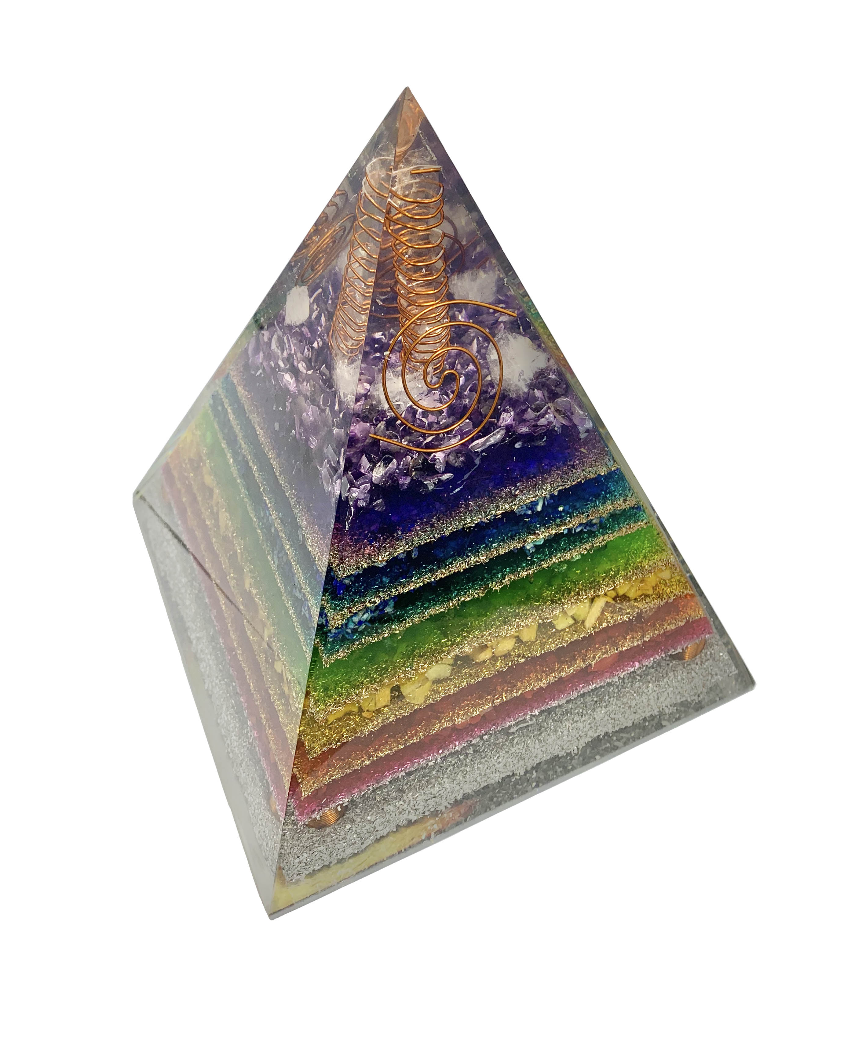 Light Spectrum 7 Chakra Mega Orgonite Pyramid