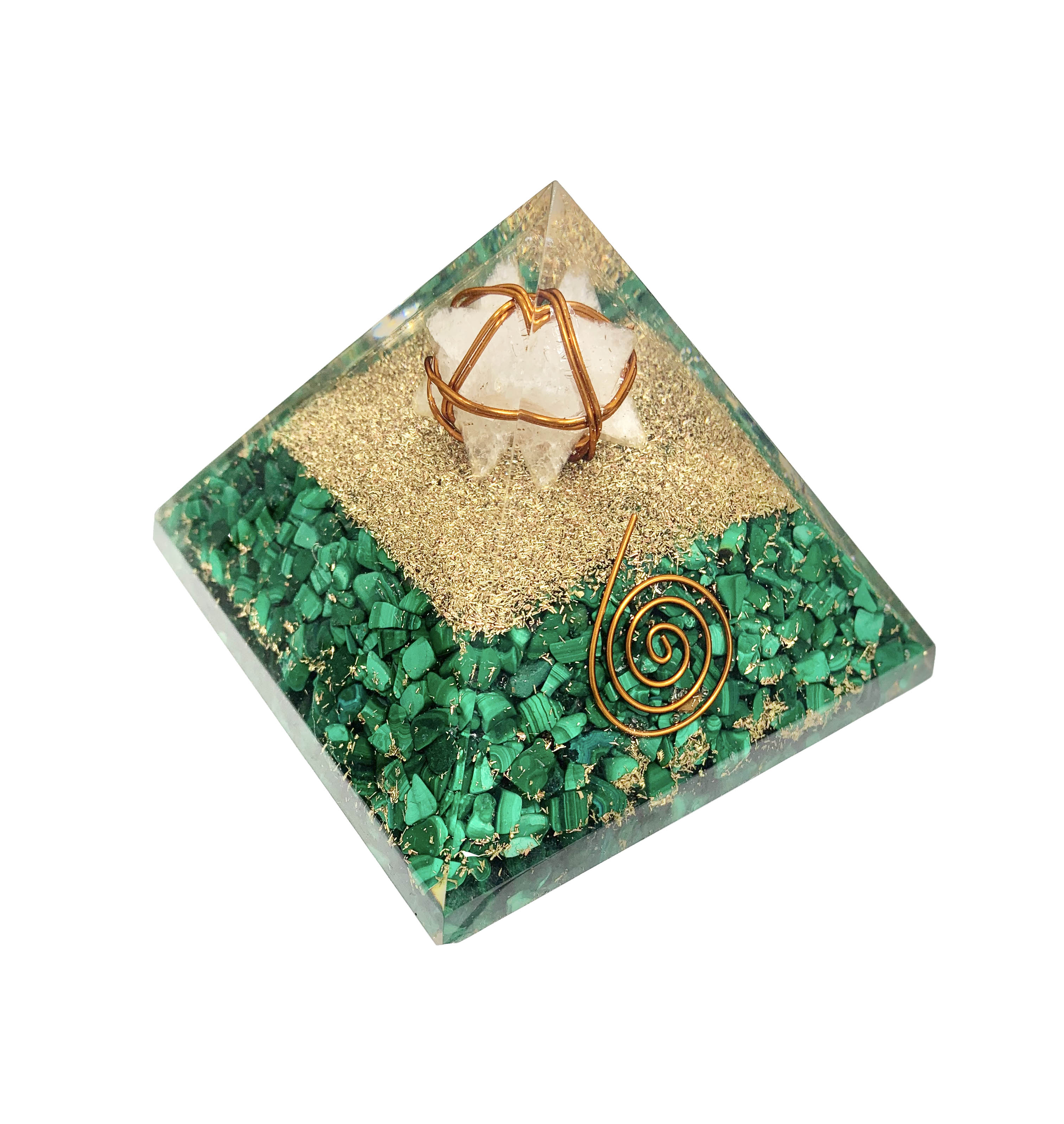 Malachite Merkaba Orgonite Pyramid