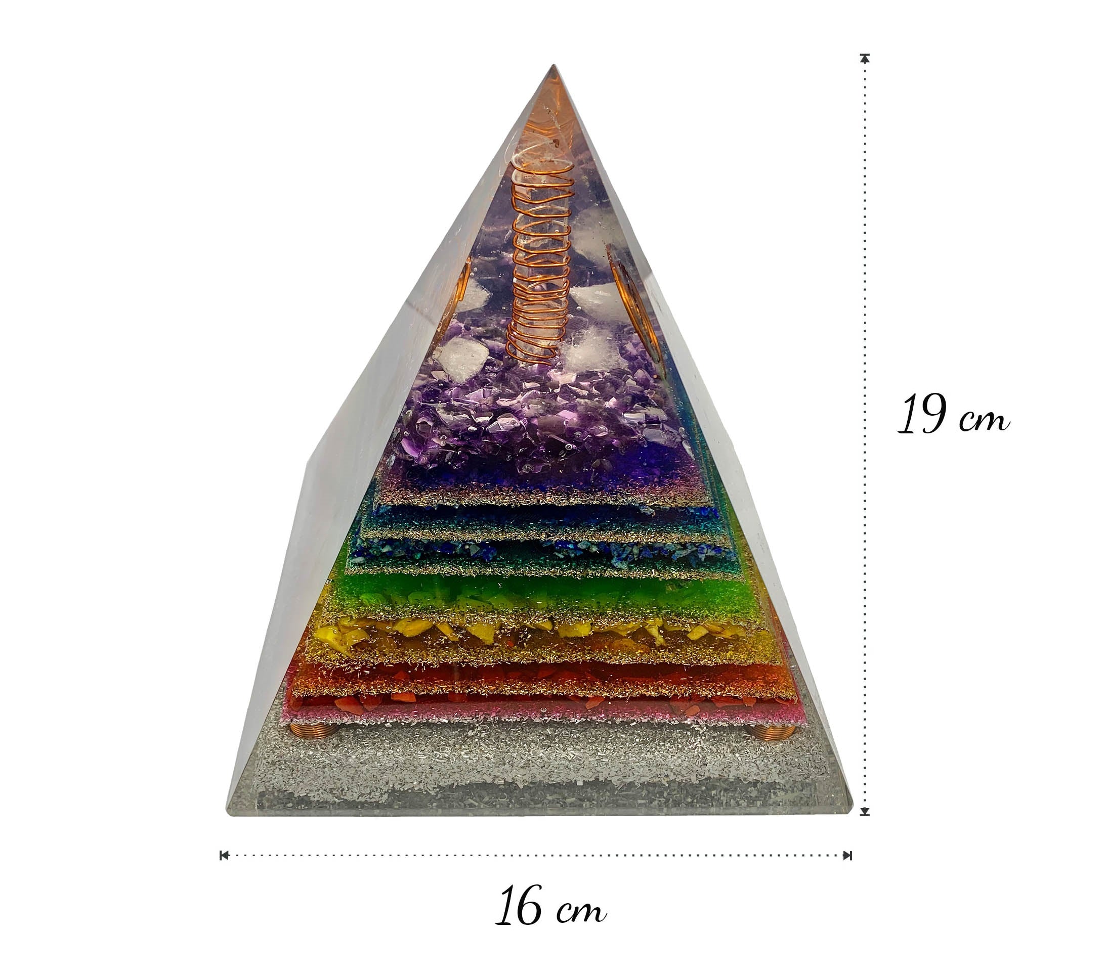 Light Spectrum 7 Chakra Mega Orgonite Pyramid