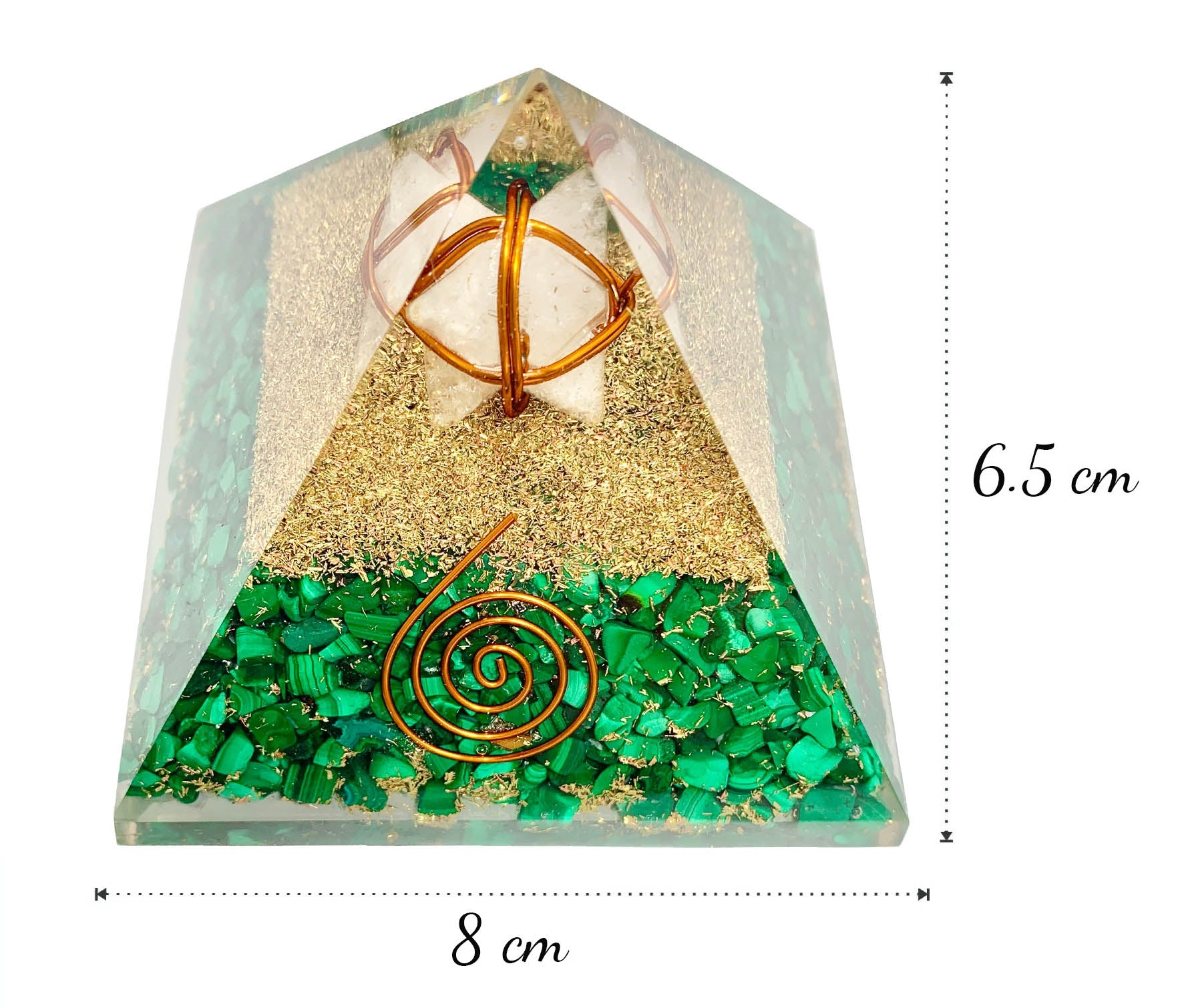 Malachite Merkaba Orgonite Pyramid